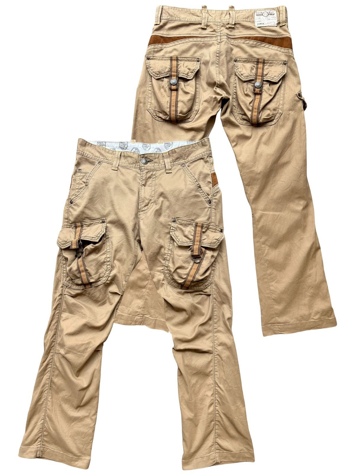 Edwin Edwin Multipocket Cargo Bondage Paracute Flare Pants 33x30 Size US 33 - 1 Thumbnail
