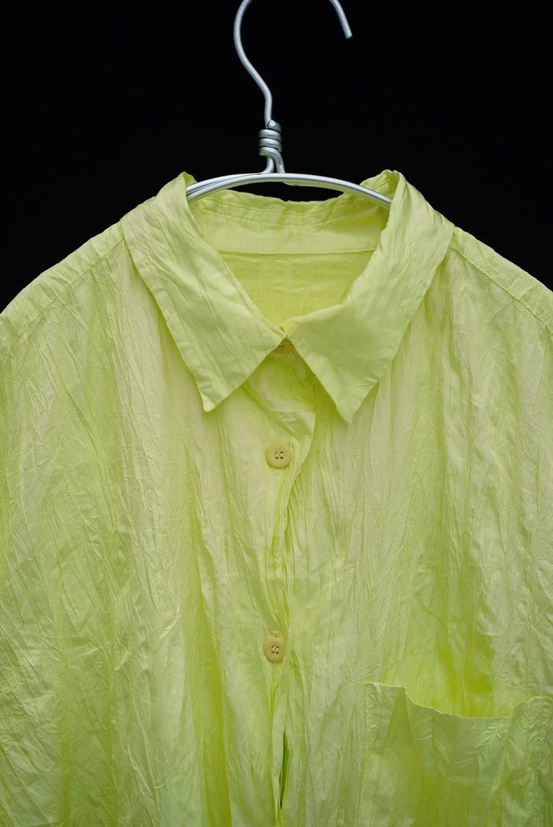 Issey Miyake Issey Miyake size:2 Green pleated shirt Size M / US 6-8 / IT 42-44 - 3 Thumbnail