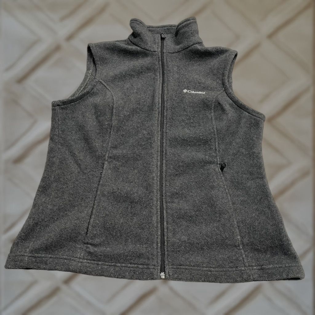 Vintage Columbia Benton Springs Fleece Vest Womens Large Gray Full Zip Pocket Outdoor Size L / US 10 / IT 46 - 1 Thumbnail
