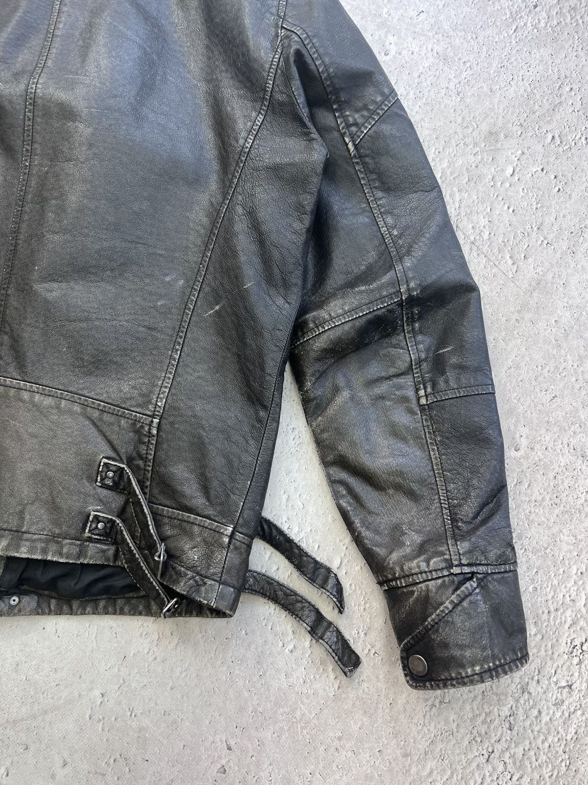 Japanese Brand ARCHIVE CROPPED LEATHER biker JACKET MARGIELA STYLE Size US M / EU 48-50 / 2 - 12 Thumbnail