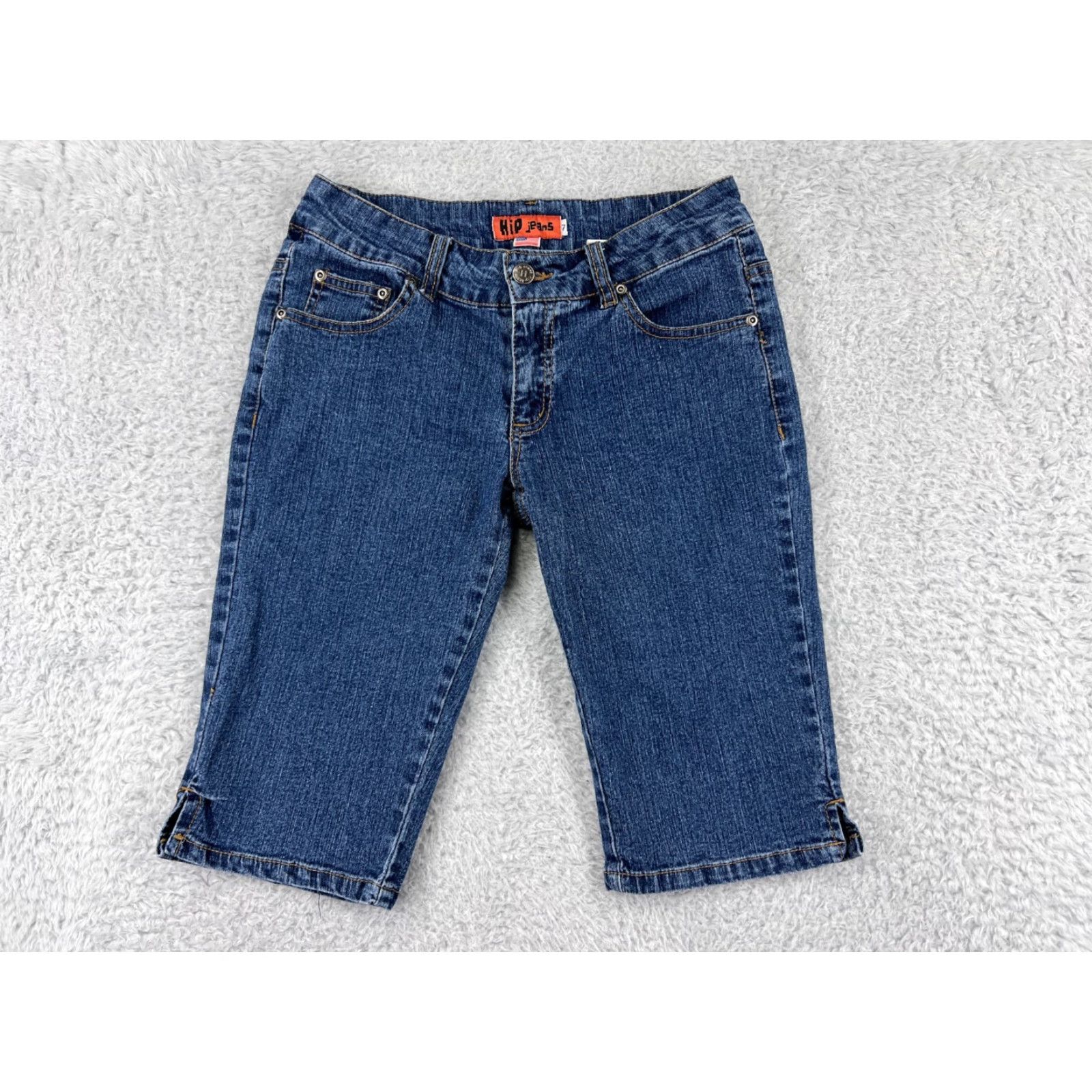 Vintage Hip Jeans Medium Wash Blue Denim Shorts Womens 26 Regular Fit Embroidered Pockets Casual Activewear Size 26" / US 2 / IT 38 - 3 Thumbnail