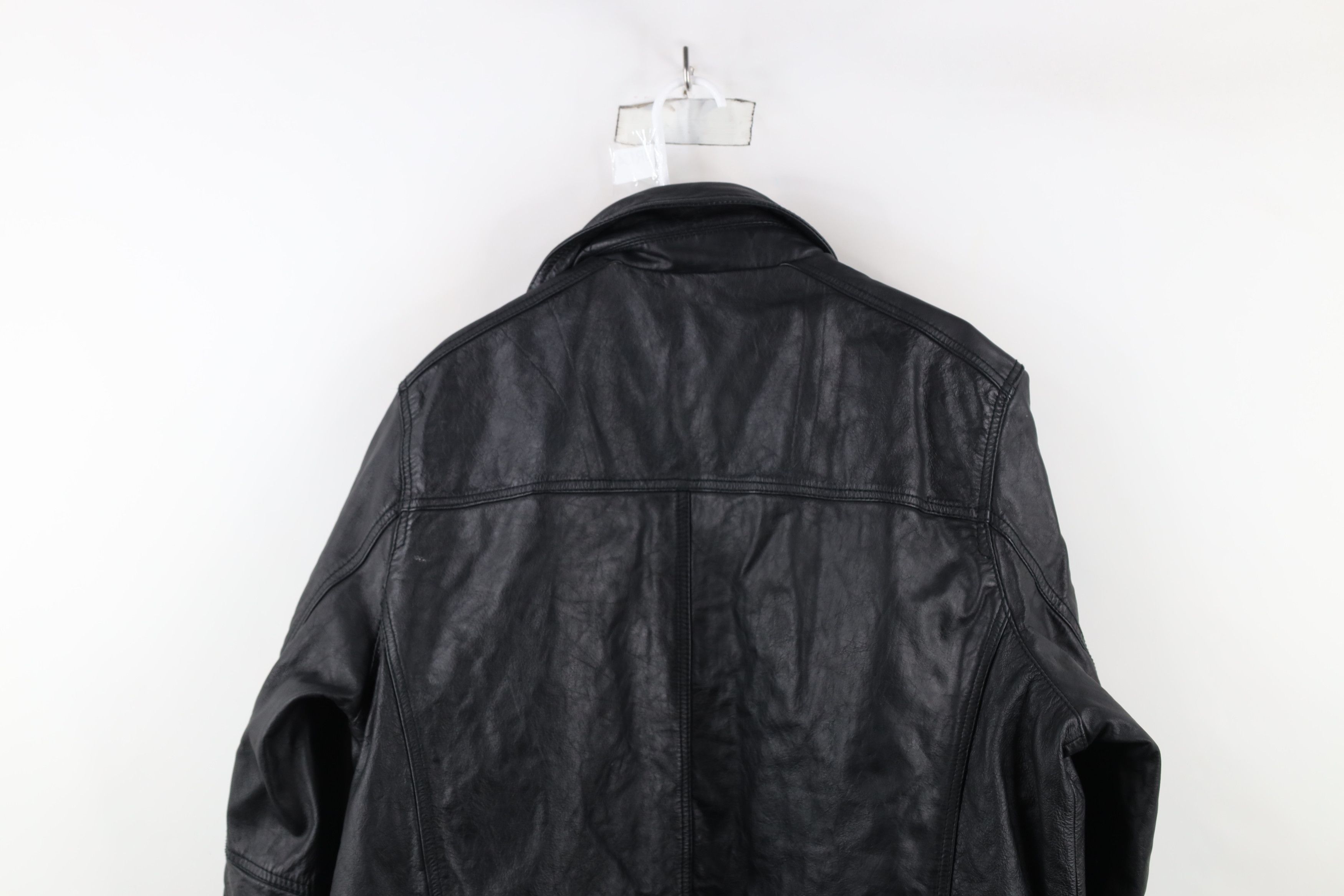 Dockers × Vintage Vintage Dockers Leather Quilted Full Zip Bomber Jacket Black Size US XL / EU 56 / 4 - 14 Thumbnail