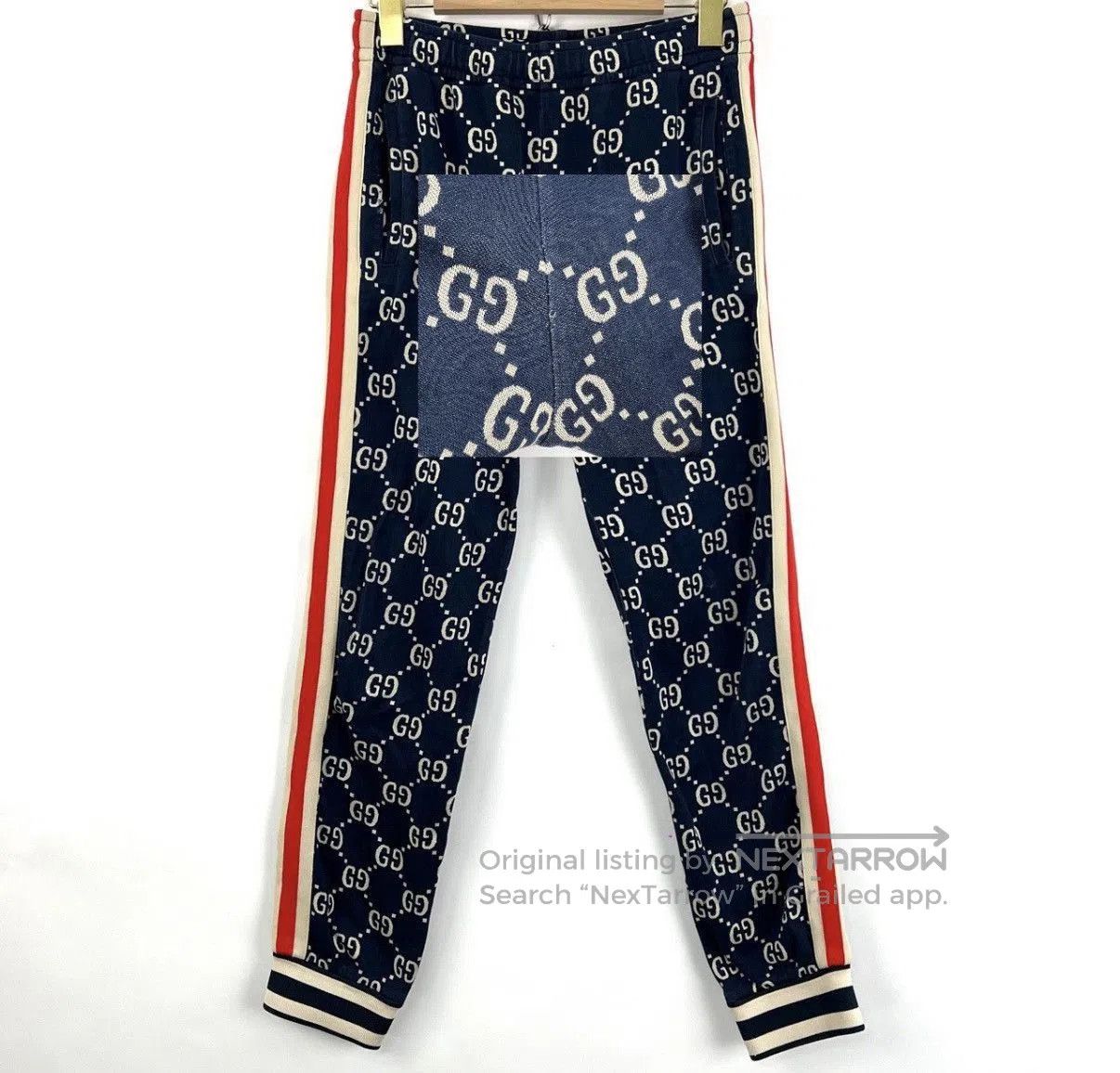Gucci Blue Patterned Casual Sweatpants with Stripes. Size US 30 / EU 46 - 7 Thumbnail
