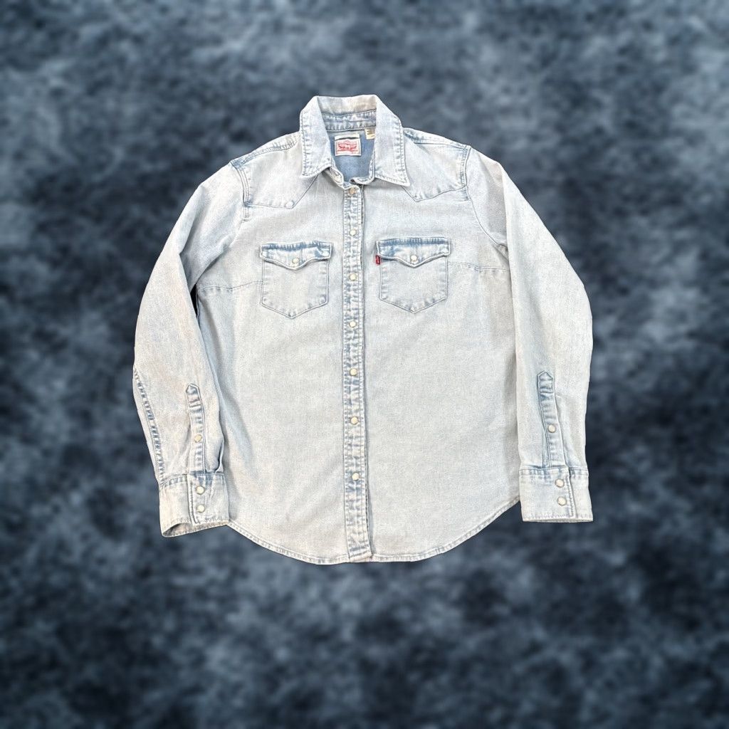 Levi's Levi's Shirt Mens S Blue Pearlsnap Long Sleeve Regular Fit Western Button-Up Casual Denim Shirt Size US S / EU 44-46 / 1 - 1 Thumbnail