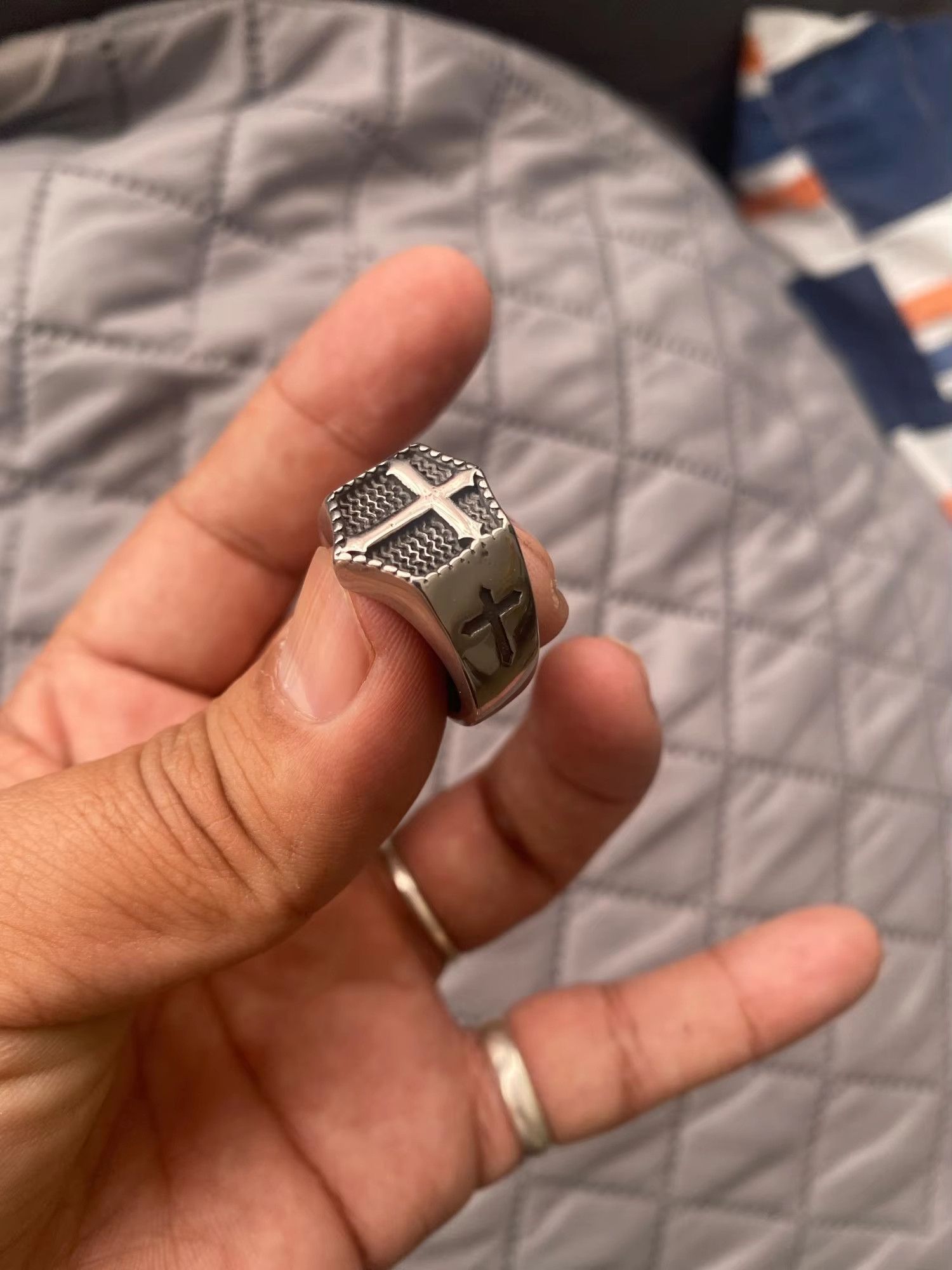Jewelry Cross Ring Streetwear Jewelry Fashion Gift Size ONE SIZE - 1 Thumbnail
