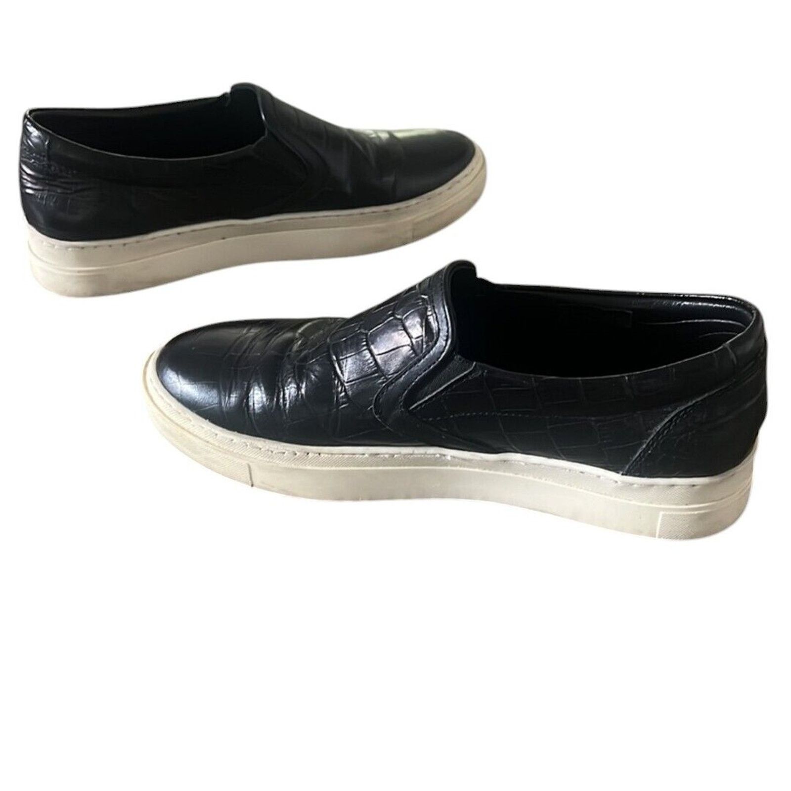 Anine Bing ANINE BING Leather LOAFERS Sz 38 Black CROC Embossed SLIPON Size US 7.5 / IT 37.5 - 11 Thumbnail