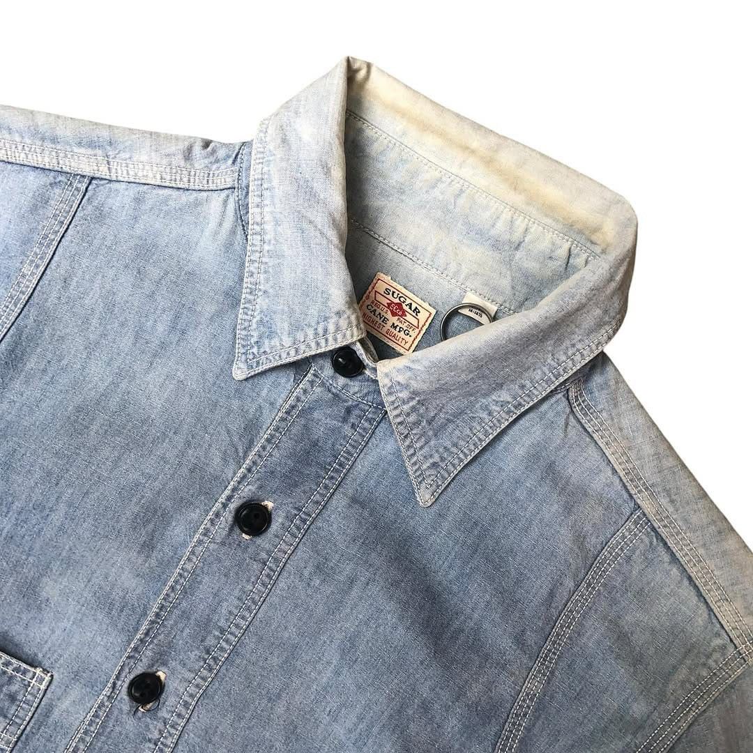 Japanese Brand × Sugar Cane × Toyo Enterprises Vintage sugarcane faded chambray workshirt Size US S / EU 44-46 / 1 - 2 Thumbnail