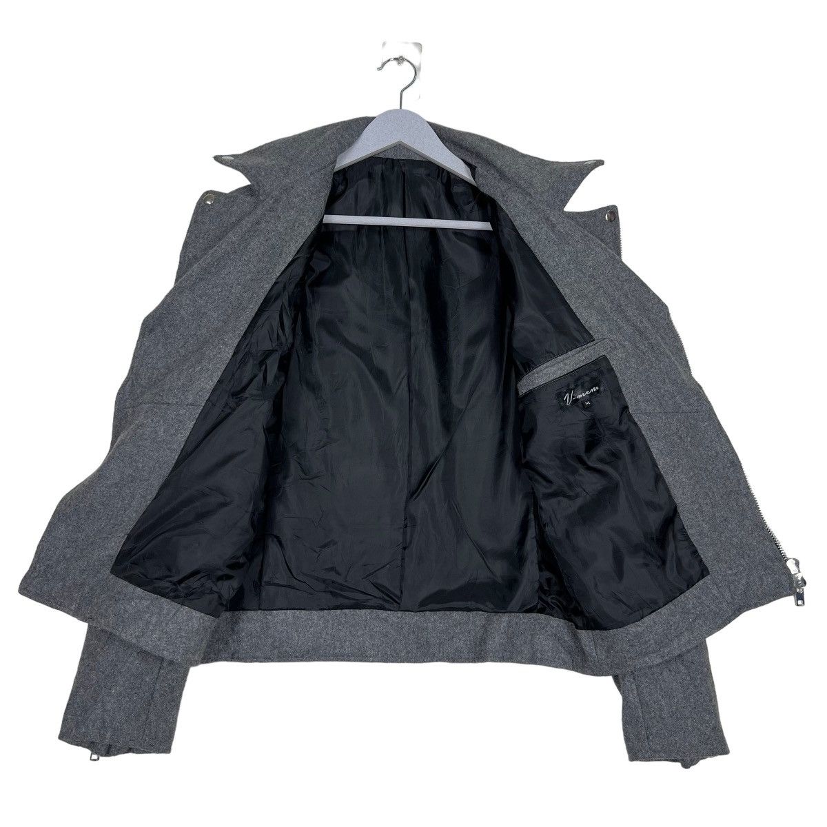 Japanese Brand 🔥 VMEN WOOL DOUBLE COLAR MOTO RIDER JACKET Size US M / EU 48-50 / 2 - 11 Thumbnail