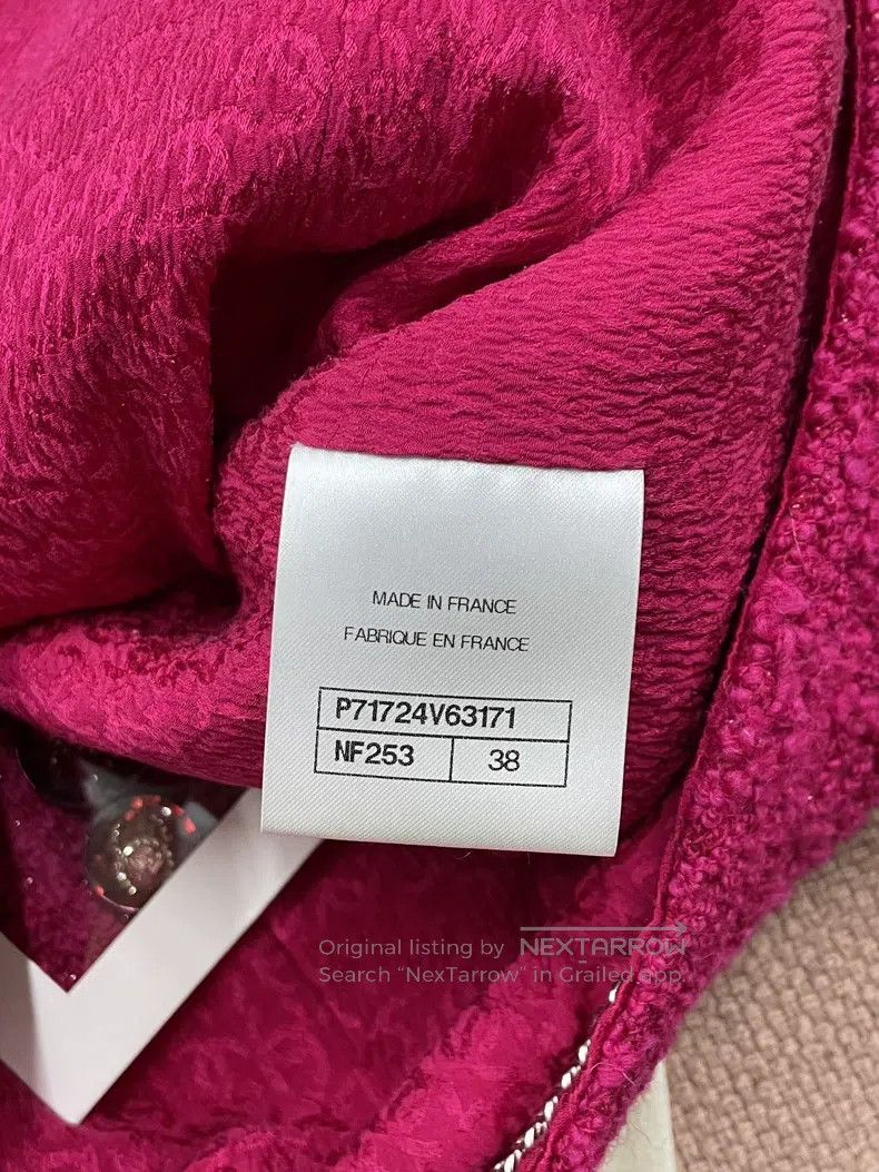 Chanel Chanel Rose-red tweed short coat Size XS / US 0-2 / IT 36-38 - 6 Thumbnail