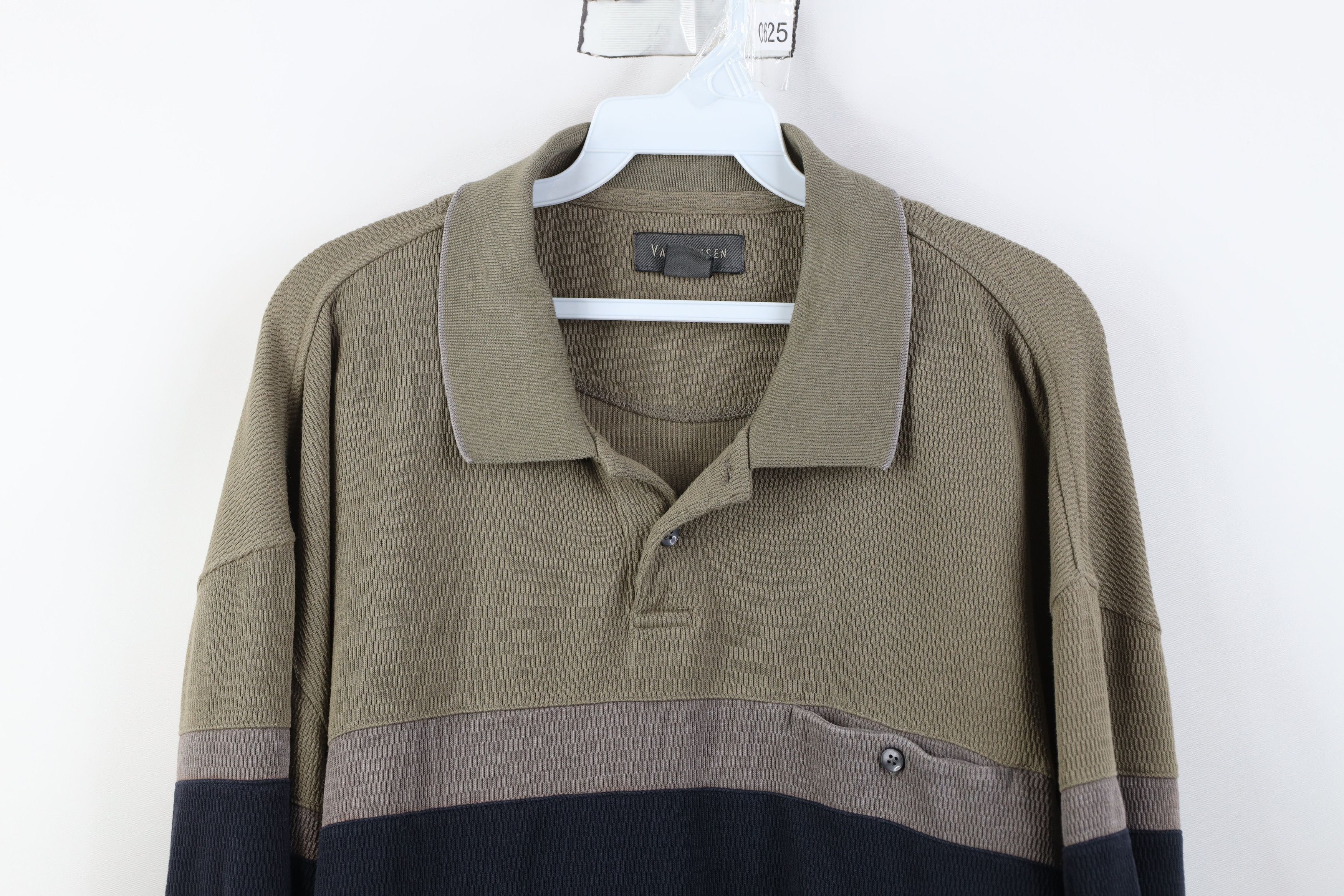 Vintage Vintage 90s Streetwear Thermal Knit Long Sleeve Rugby Polo Size US XL / EU 56 / 4 - 2 Thumbnail