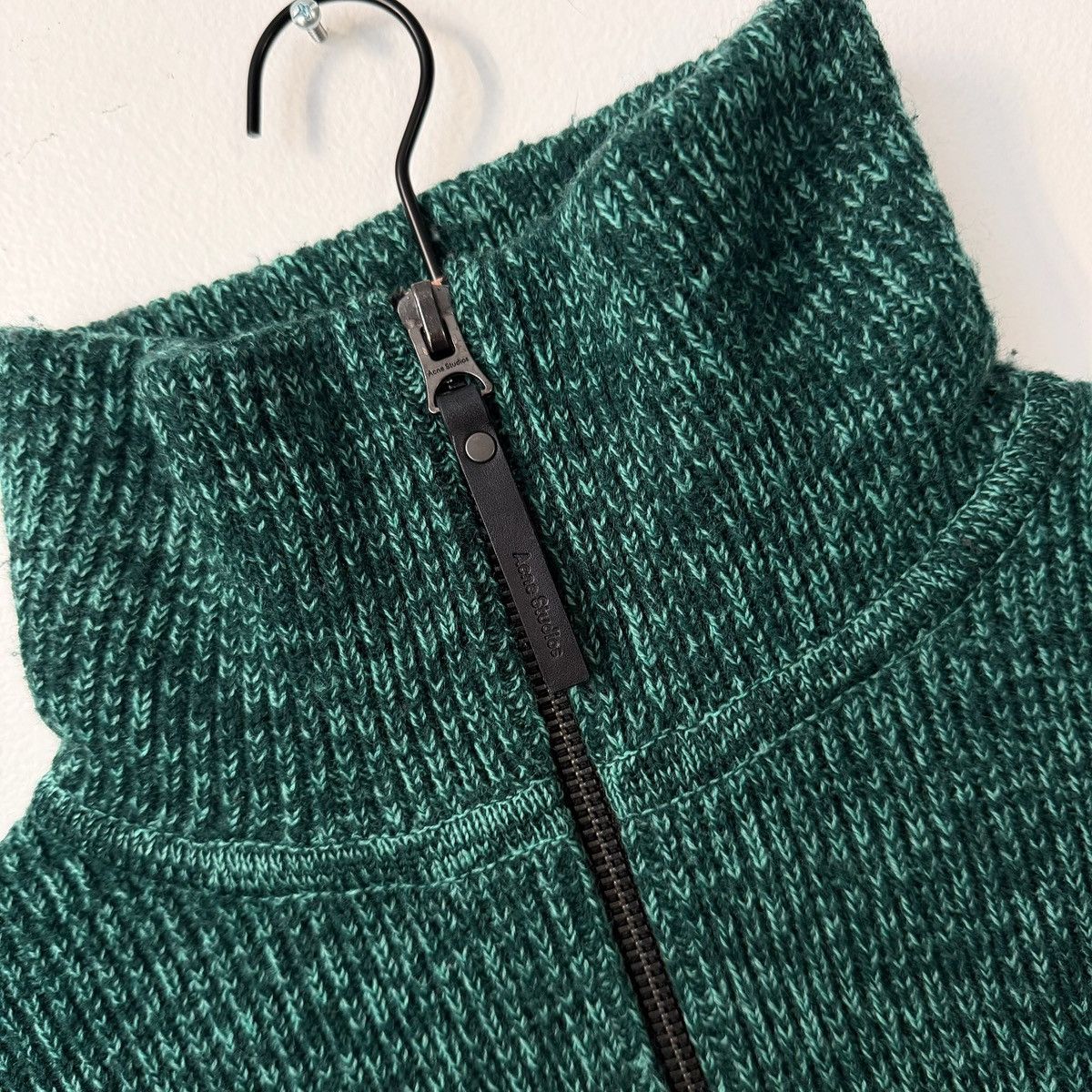 Acne Studios Acne Studios Half-Zip Ribbed Sweater in Forest Green L Size US L / EU 52-54 / 3 - 7 Thumbnail