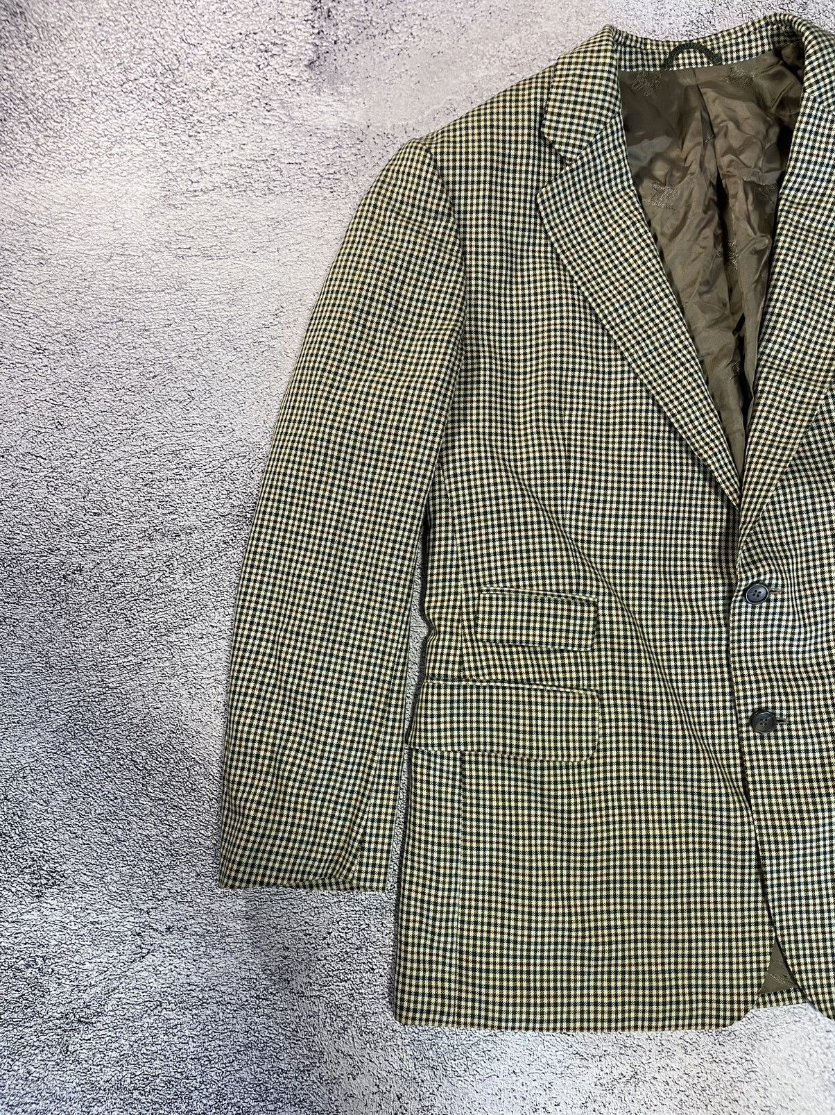 Burberry Prorsum Vtg Burberrys Blazer Jacket 54 US44 Wool Silk Check Germany Size 44R - 6 Thumbnail