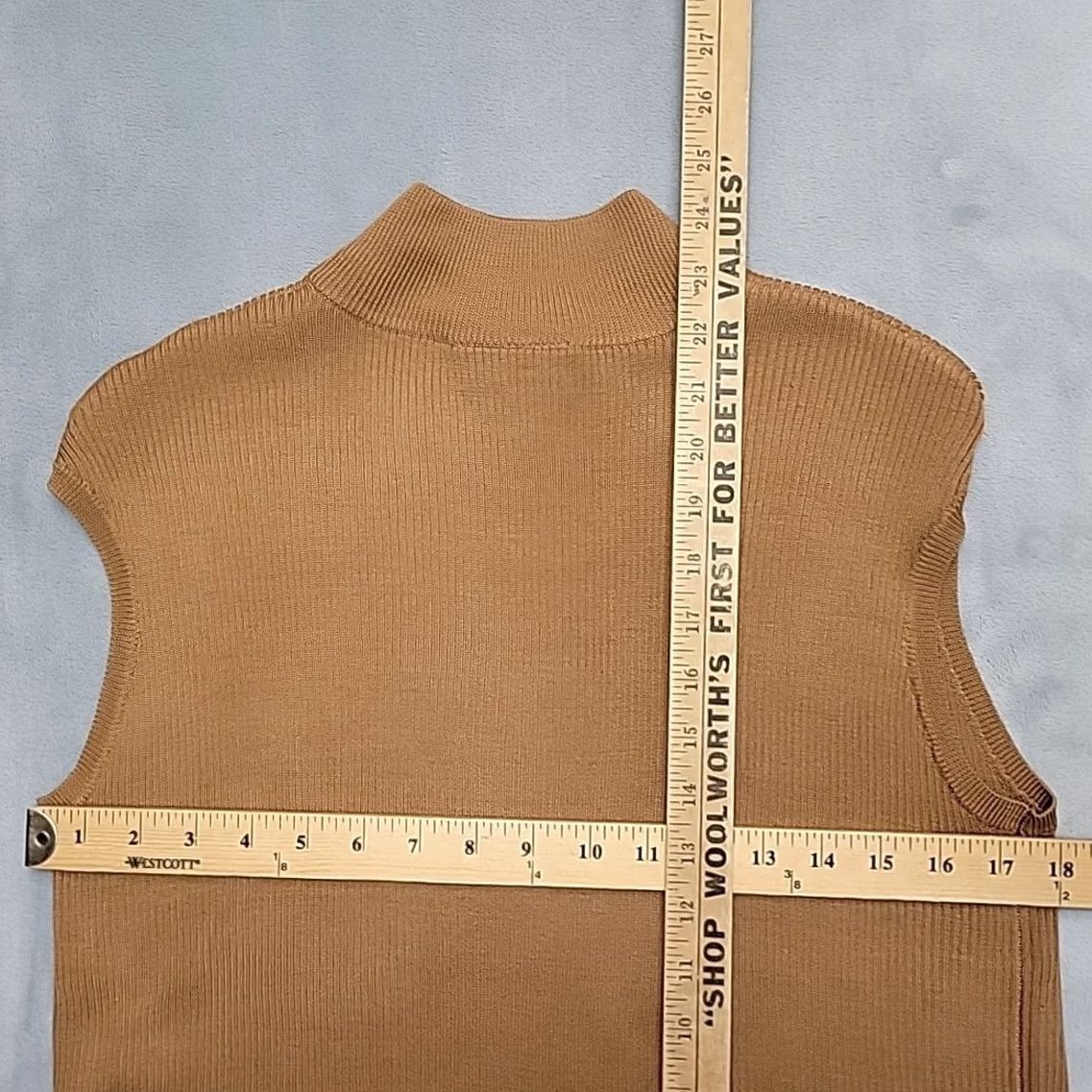 Coldwater Creek Coldwater Creek Top Womens L Brown Ribbed Sleeveless Silk Blend Capsule Wardrobe Size L / US 10 / IT 46 - 4 Thumbnail