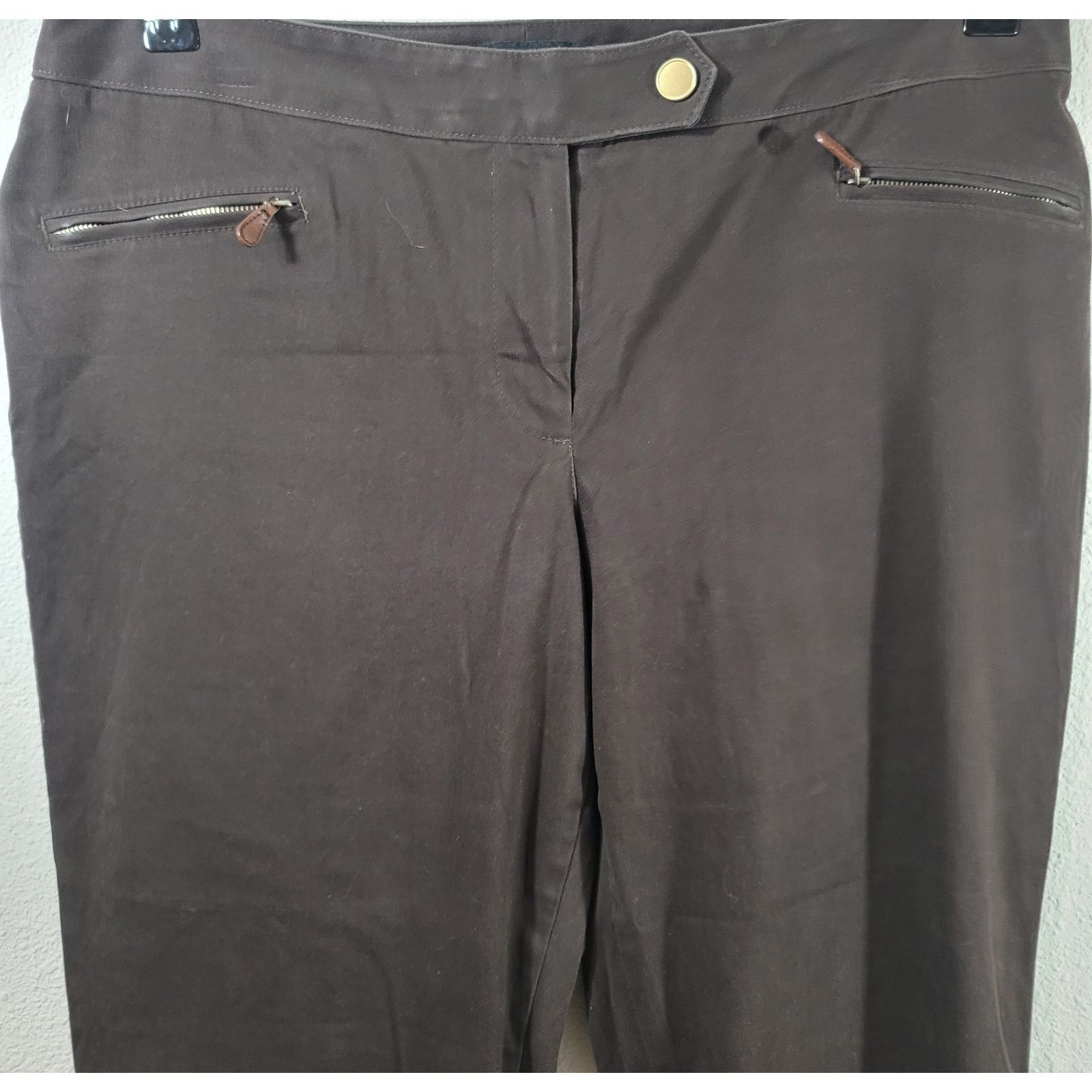 Other Talbots Signature Brown Flat Front Jeans 12P Lightweight Size 34" / US 12 / IT 48 - 5 Thumbnail