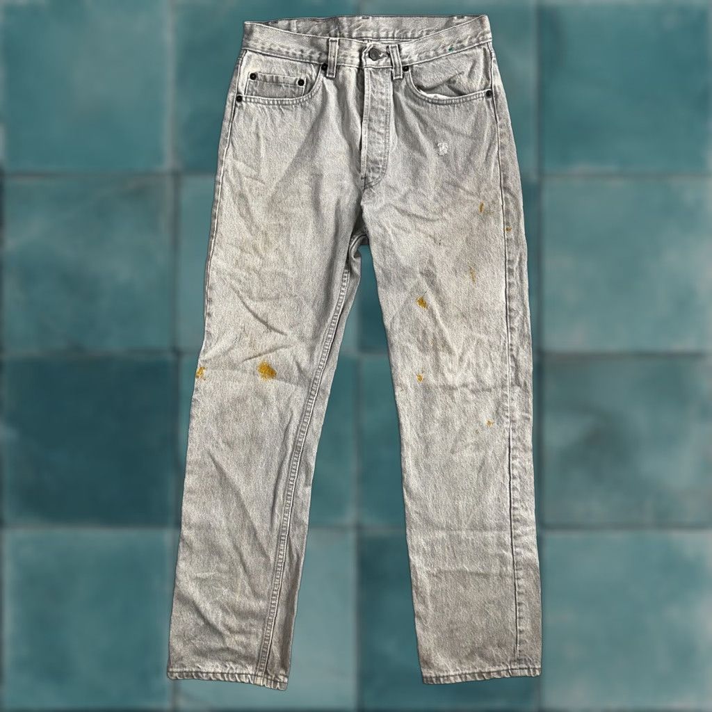 VINTAGE Levis 501 Jeans USA 80s Gray Acid Wash 31x32 Act 29x30 XX Straight Leg
