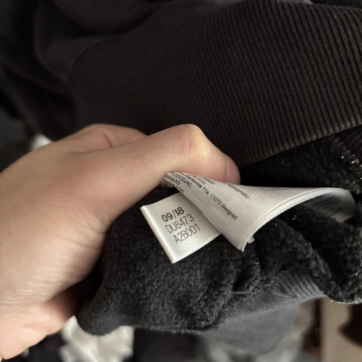 Vintage Adidas Trefoil Hoodie Asymmetrical Stripes –Boxy Fit