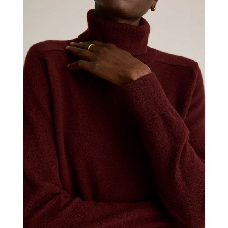 Quince Quince Cashmere Turtleneck Sweater Rich Burgundy NWOT Small Size S / US 4 / IT 40 - 4 Thumbnail