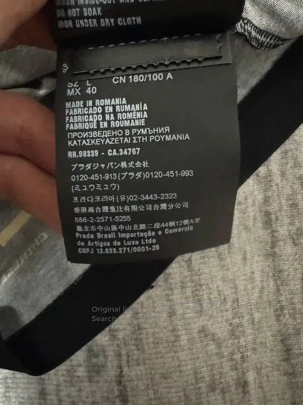 Prada Prada Black Cotton Printed Long Sleeve T-Shirt. Size US L / EU 52-54 / 3 - 4 Thumbnail