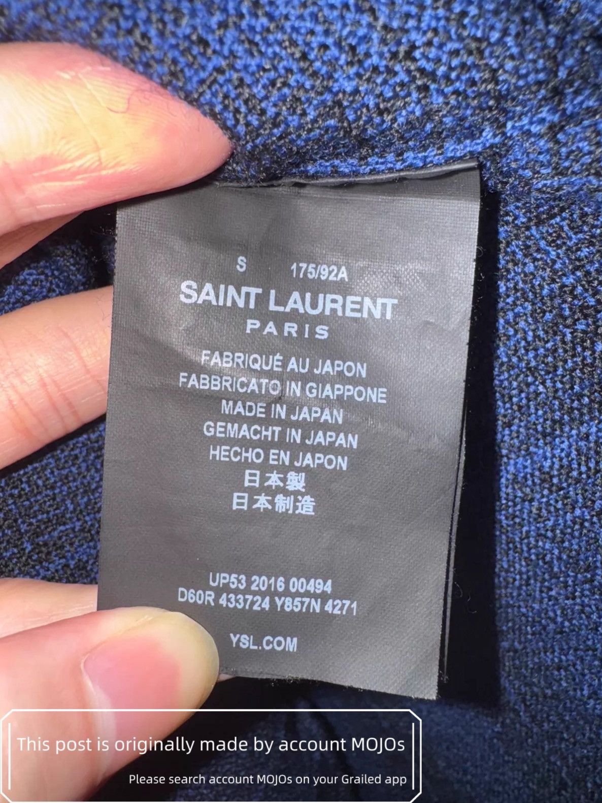 Saint Laurent Paris Sz S Saint Laurent Paris 16AW Dark Blue Plaid Shirt mojos113 Size US S / EU 44-46 / 1 - 5 Thumbnail