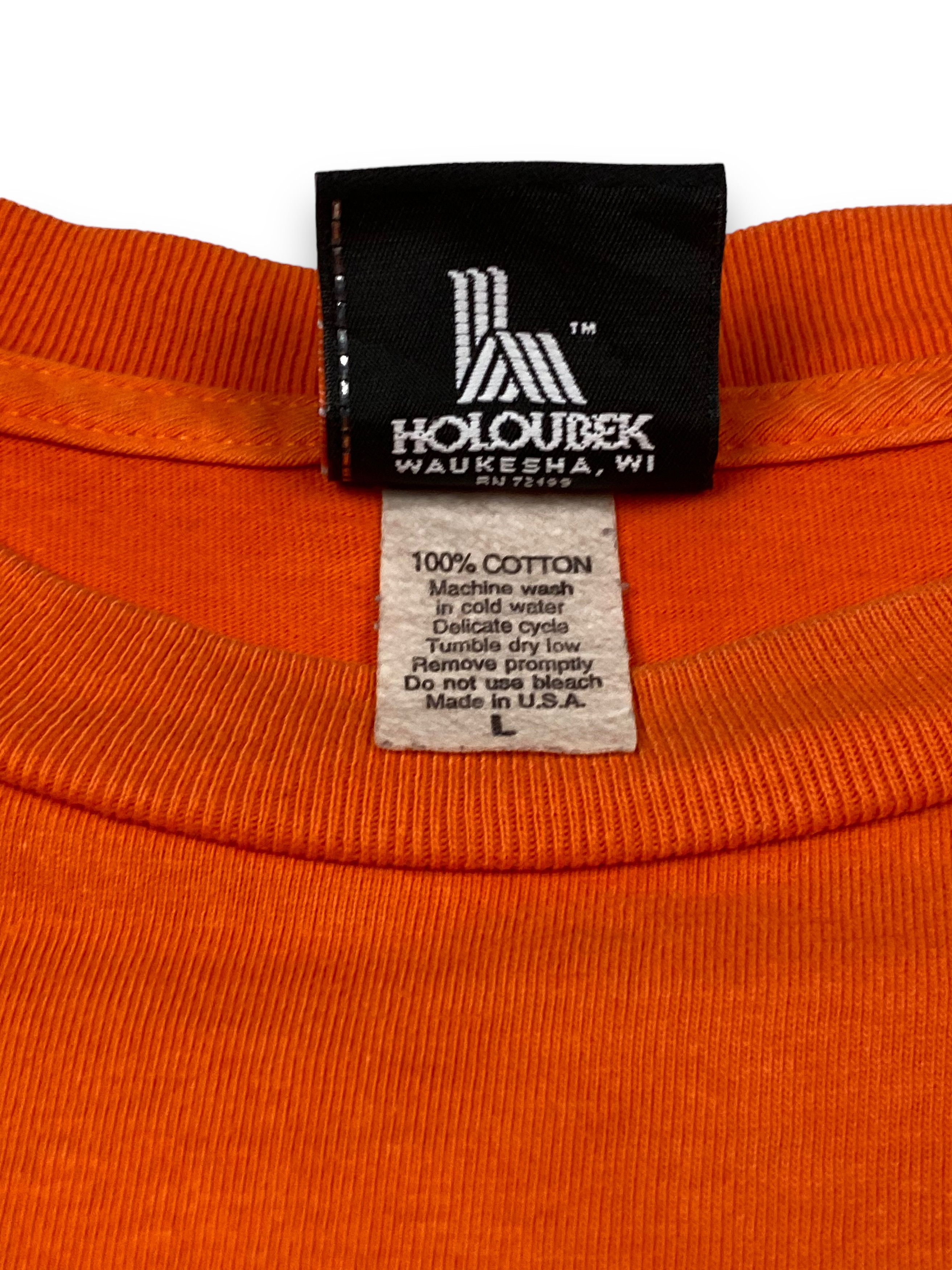 Harley Davidson Vintage HARLEY DAVIDSON US Made Big Logo Orange T-Shirt M745 Size US L / EU 52-54 / 3 - 6 Thumbnail