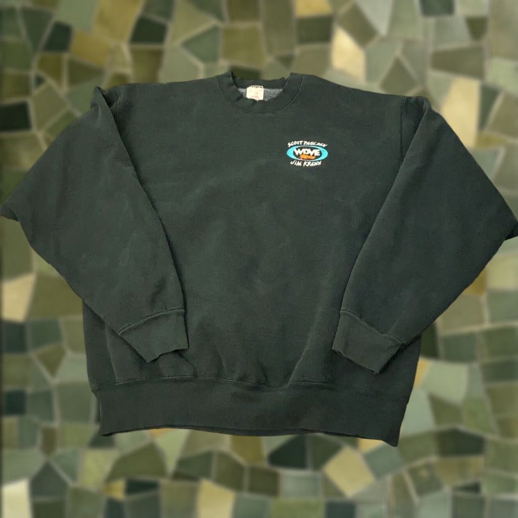 Fruit Of The Loom VINTAGE Pittsburgh WDVE Radio Logo Sweatshirt Men XL Black Fleece Pullover Size US XL / EU 56 / 4 - 1 Thumbnail