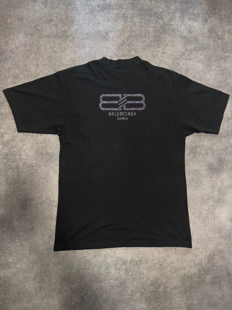 Balenciaga Balenciaga Double b rhinestone logo short sleeve Size US S / EU 44-46 / 1 - 1 Thumbnail