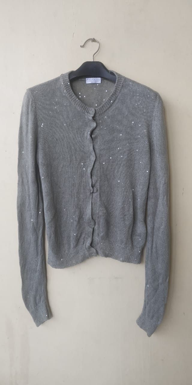 Brunello Cucinelli Brunello cucinelli gliter cardigan Size L / US 10 / IT 46 - 1 Thumbnail