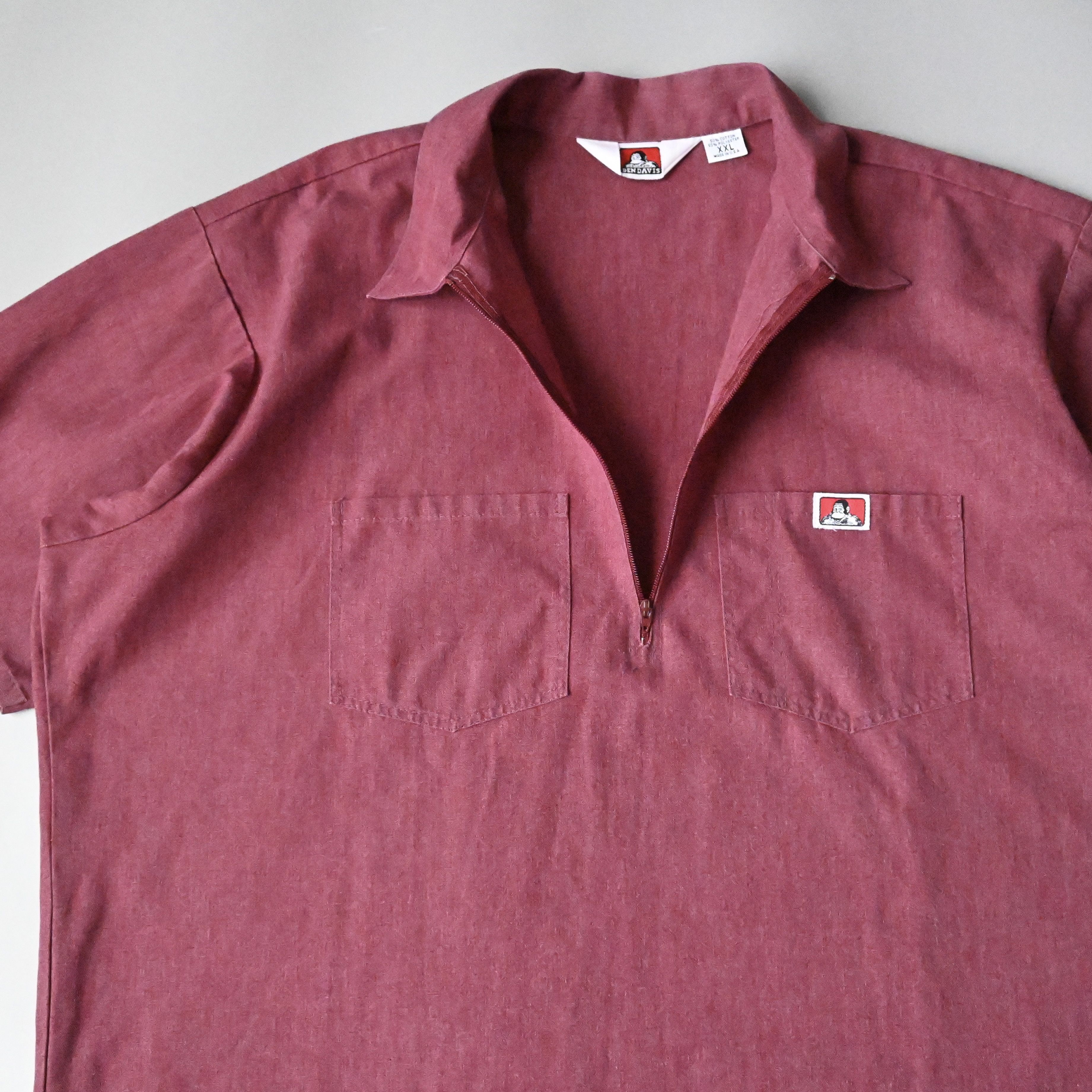 Ben Davis VTG 90s Ben Davis Halfzip Pullover Shirt Bordeux XXL Size US XXL / EU 58 / 5 - 2 Thumbnail