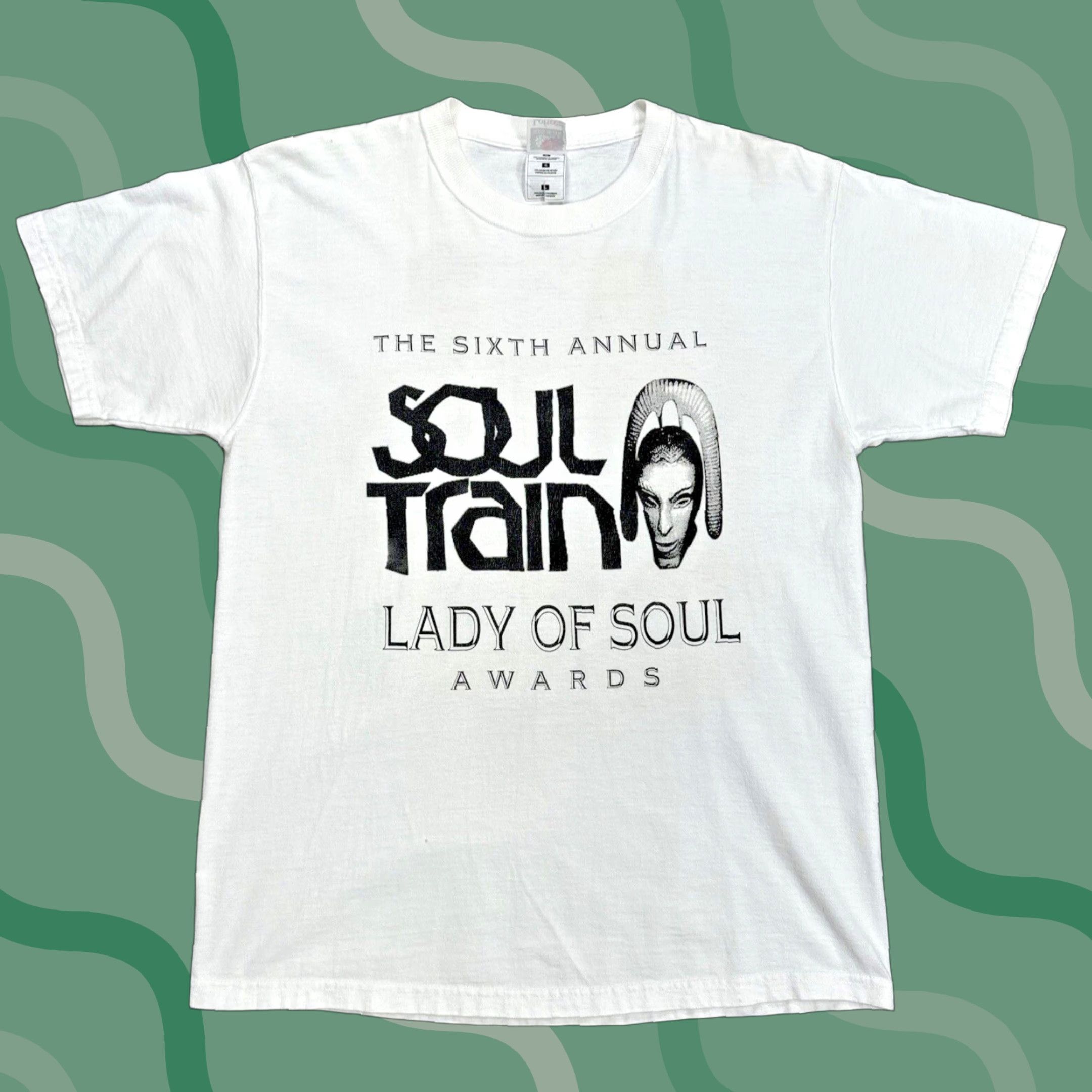 Vintage VINTAGE Soul Train shirt Mens L White 90s Hip Hop rap tee 2002 Lady of Soul awards graphic print shirts Size US L / EU 52-54 / 3 - 1 Thumbnail