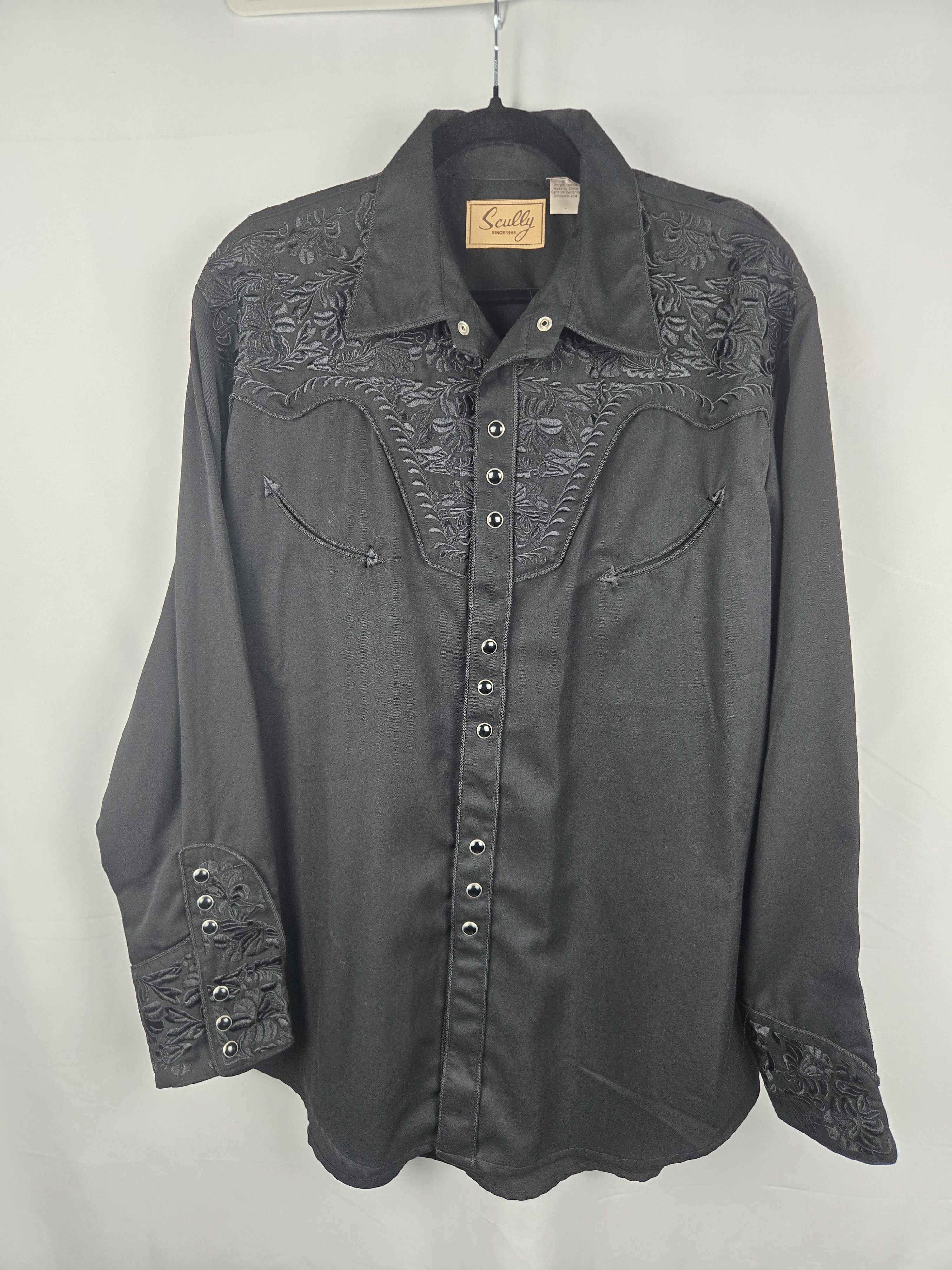 Scully Authentic Western Snap Button Scully Embroidered Black Size US L / EU 52-54 / 3 - 1 Thumbnail