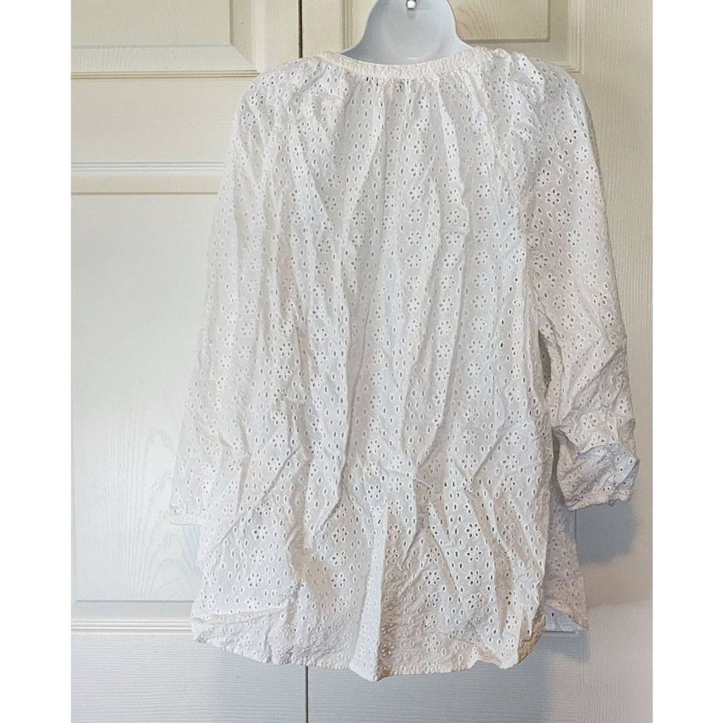 Chaps Chaps White Lace Blouse Size XL / US 12-14 / IT 48-50 - 4 Thumbnail