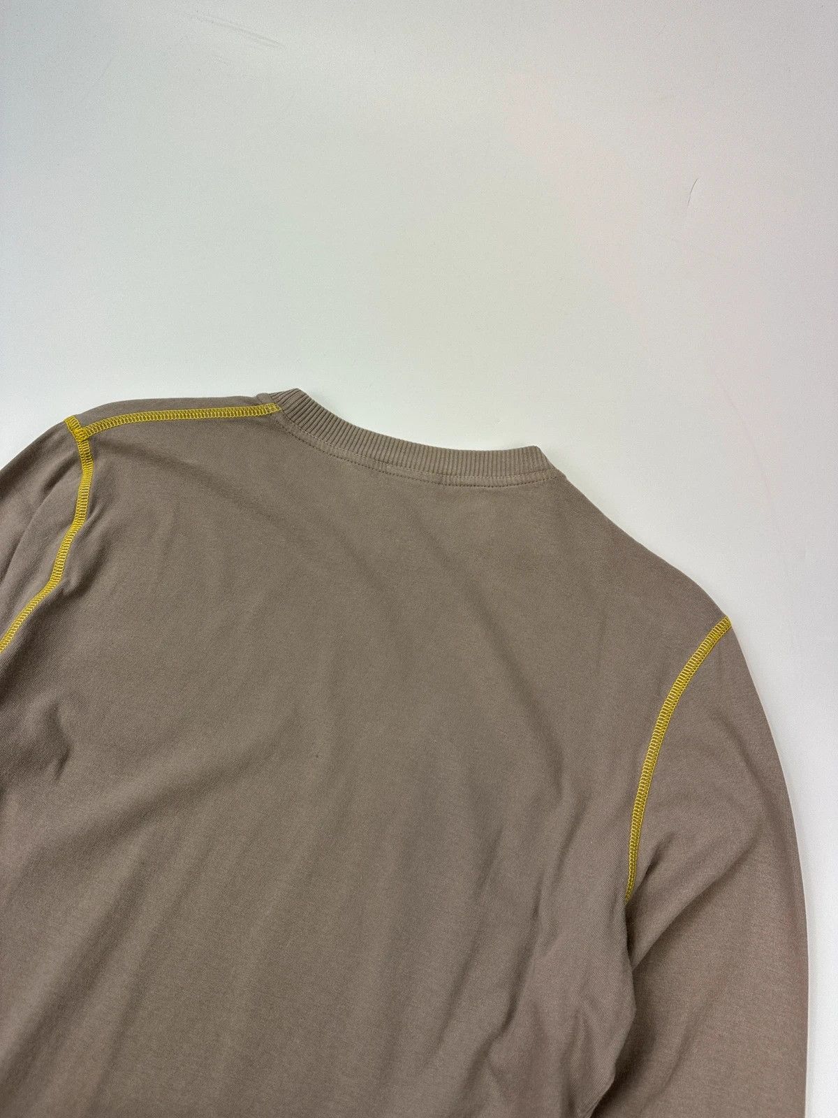 Dolce & Gabbana Dolce & Gabbana Taupe Beige & Yellow Stitches Longsleeve Tee Size US M / EU 48-50 / 2 - 7 Thumbnail
