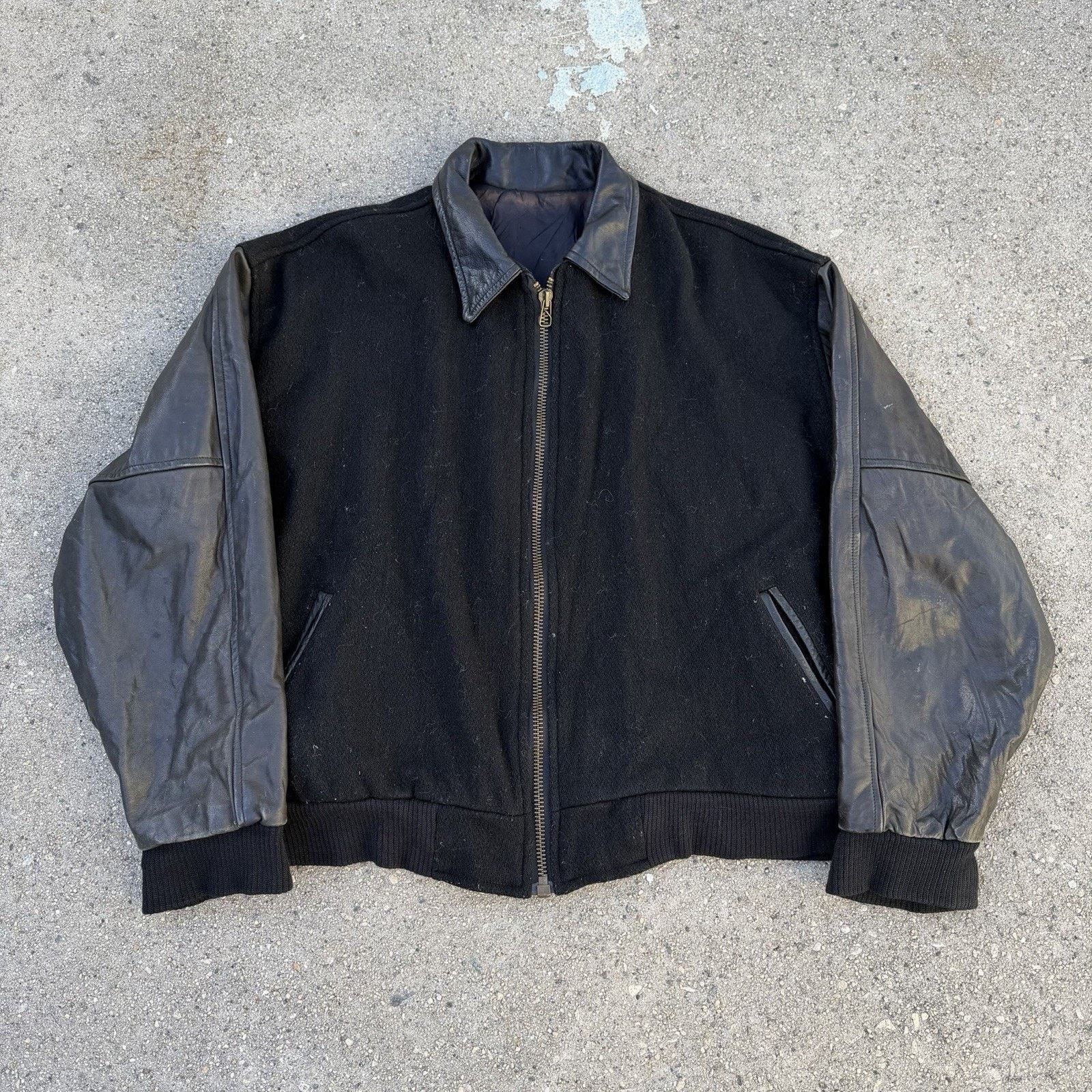Vintage Vintage 90s Lifetime Television Wool Leather Varsity Jacket Size US L / EU 52-54 / 3 - 4 Thumbnail