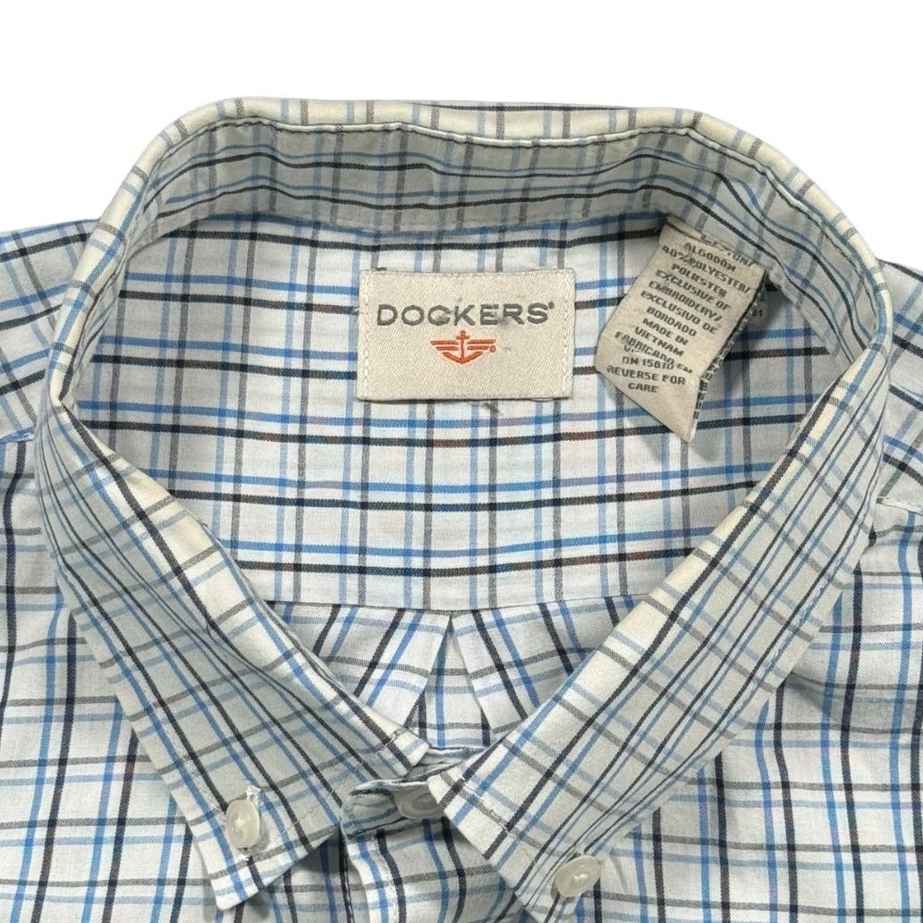 Dockers Dockers Dress Shirt White with Blue Plaid Long Sleeve Large Size US L / EU 52-54 / 3 - 2 Thumbnail