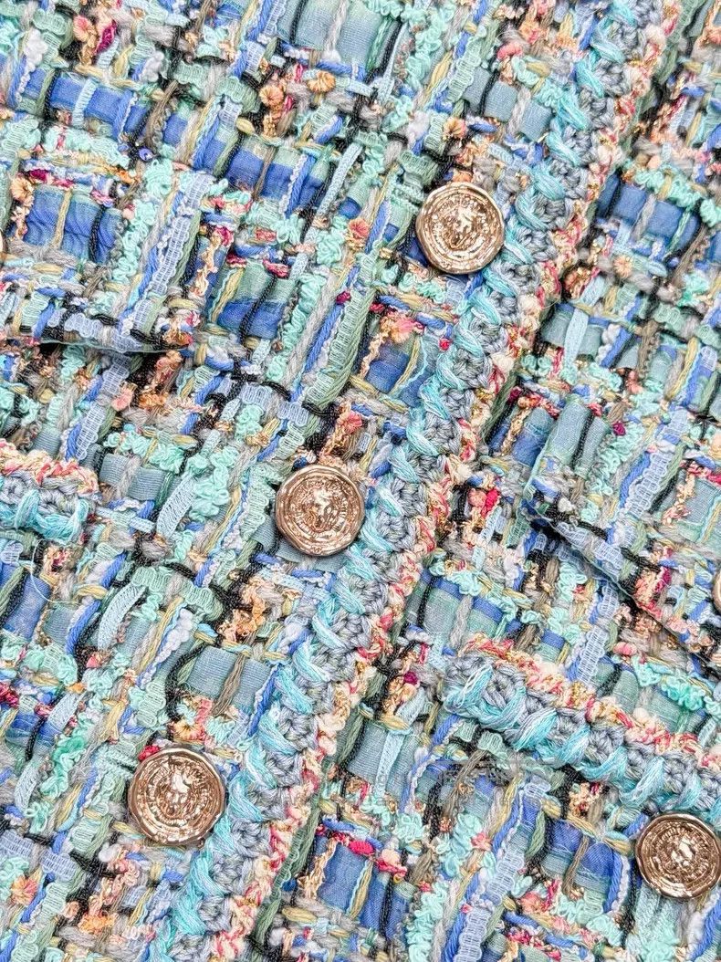 Chanel Chanel 25A show high-end handicraft peacock blue woven gol Size XXS / US 00 / IT 34 - 4 Thumbnail