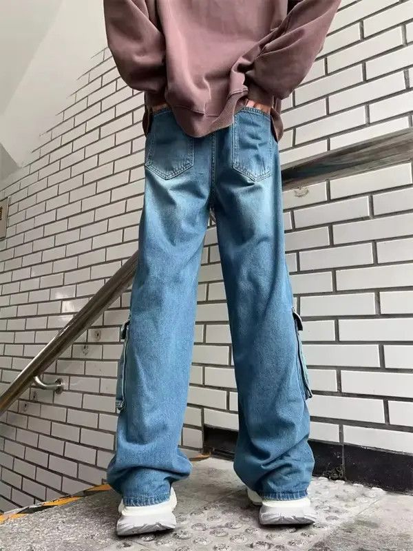 Japanese Brand Y2k Baggy Cargo Pants Denim Baggy Jeans Trousers Size US 28 / EU 44 - 6 Thumbnail