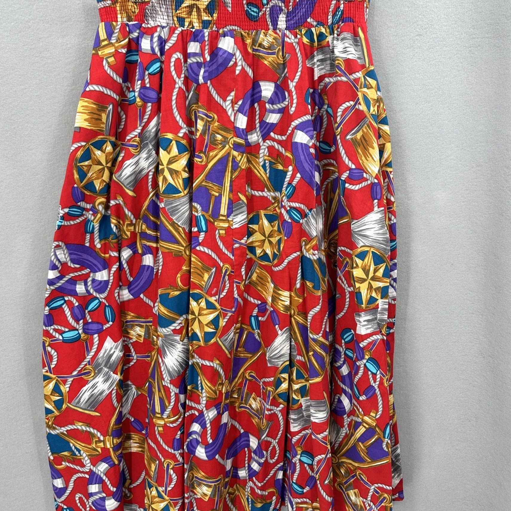 Vintage VINTAGE Tumbleweeds Maxi Skirt Women Large Red 70s Boho Prairie Cottagecore Y2K 90s Fashion Size 36" / US 14 / IT 50 - 2 Thumbnail