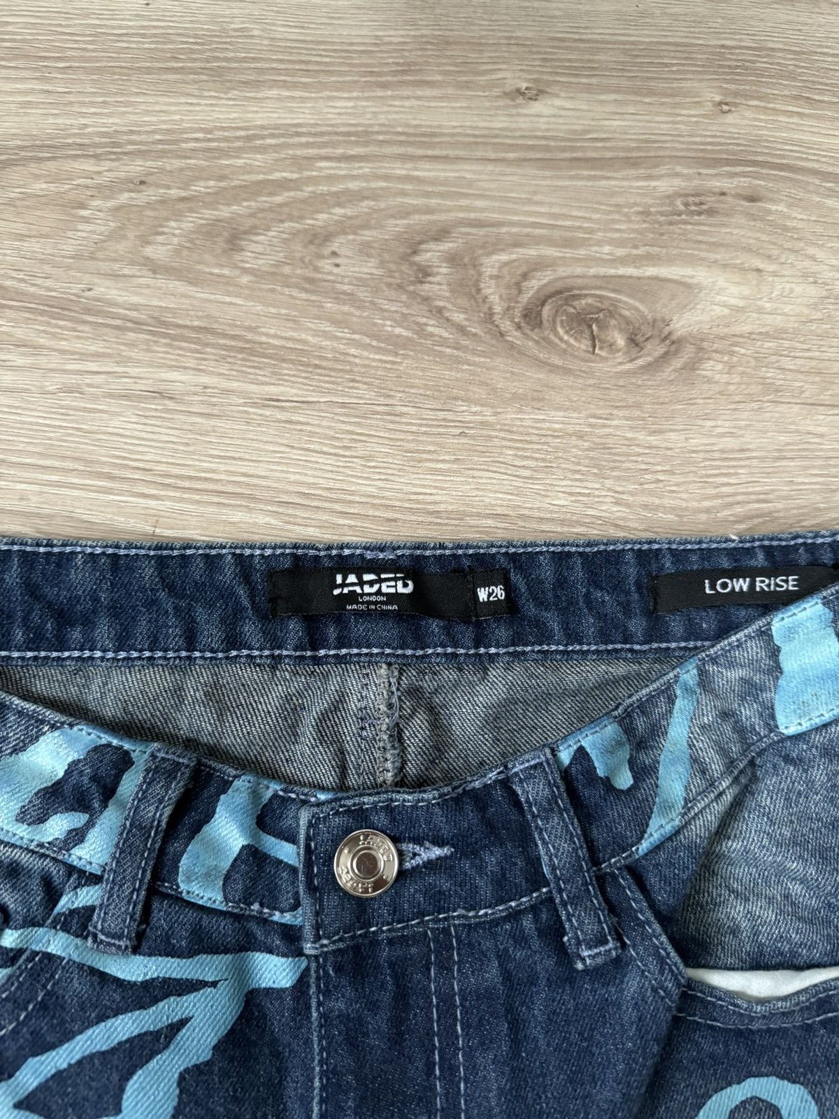 Jaded London Jaded London Angel Printed Flared Bootcut Low Rise Jeans Size 26" / US 2 / IT 38 - 4 Thumbnail