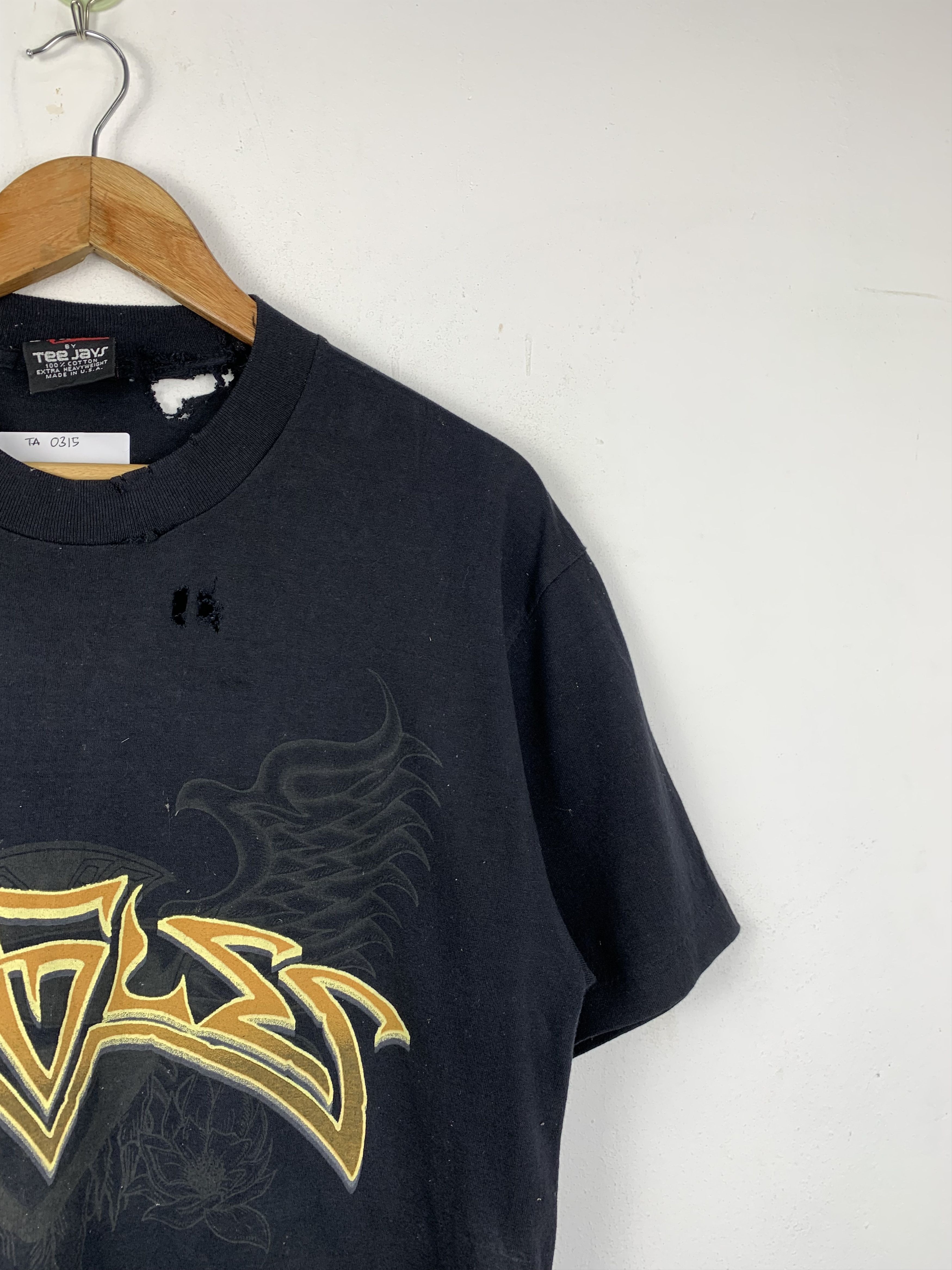 Band Tees × Giant × Vintage Vintage 90s Eagles Distressed Tour Band T Shirt TA0315 Size US L / EU 52-54 / 3 - 8 Thumbnail