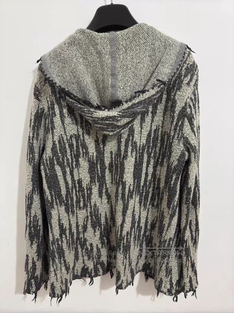 Saint Laurent Paris Saint Laurent Paris Grey and White Fringe Lightning Hooded Size US M / EU 48-50 / 2 - 2 Thumbnail