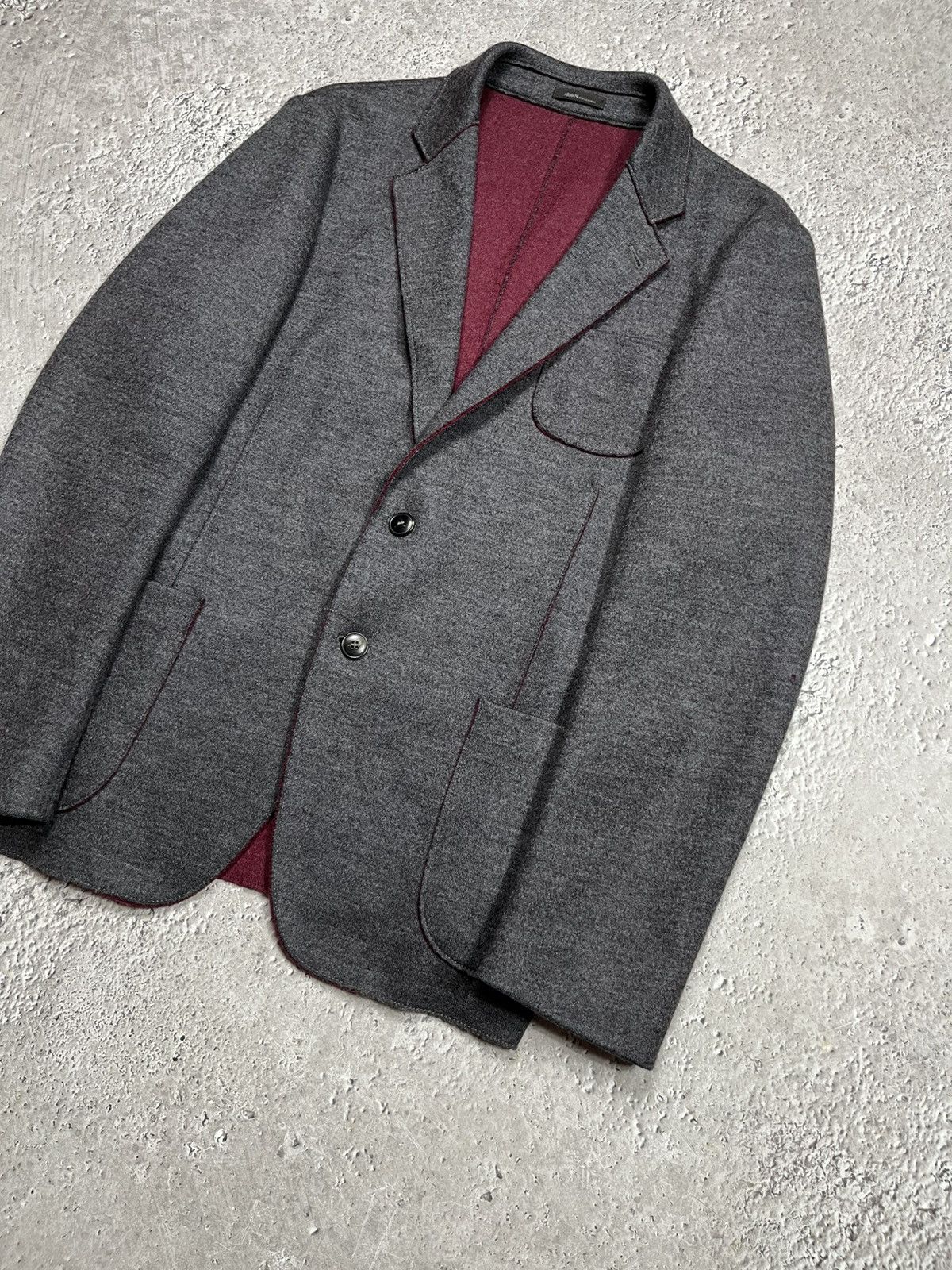 Armani Collezioni Armani Collezioni Men’s Wool Blend Grey Blazer Jacket Size US M / EU 48-50 / 2 - 2 Thumbnail