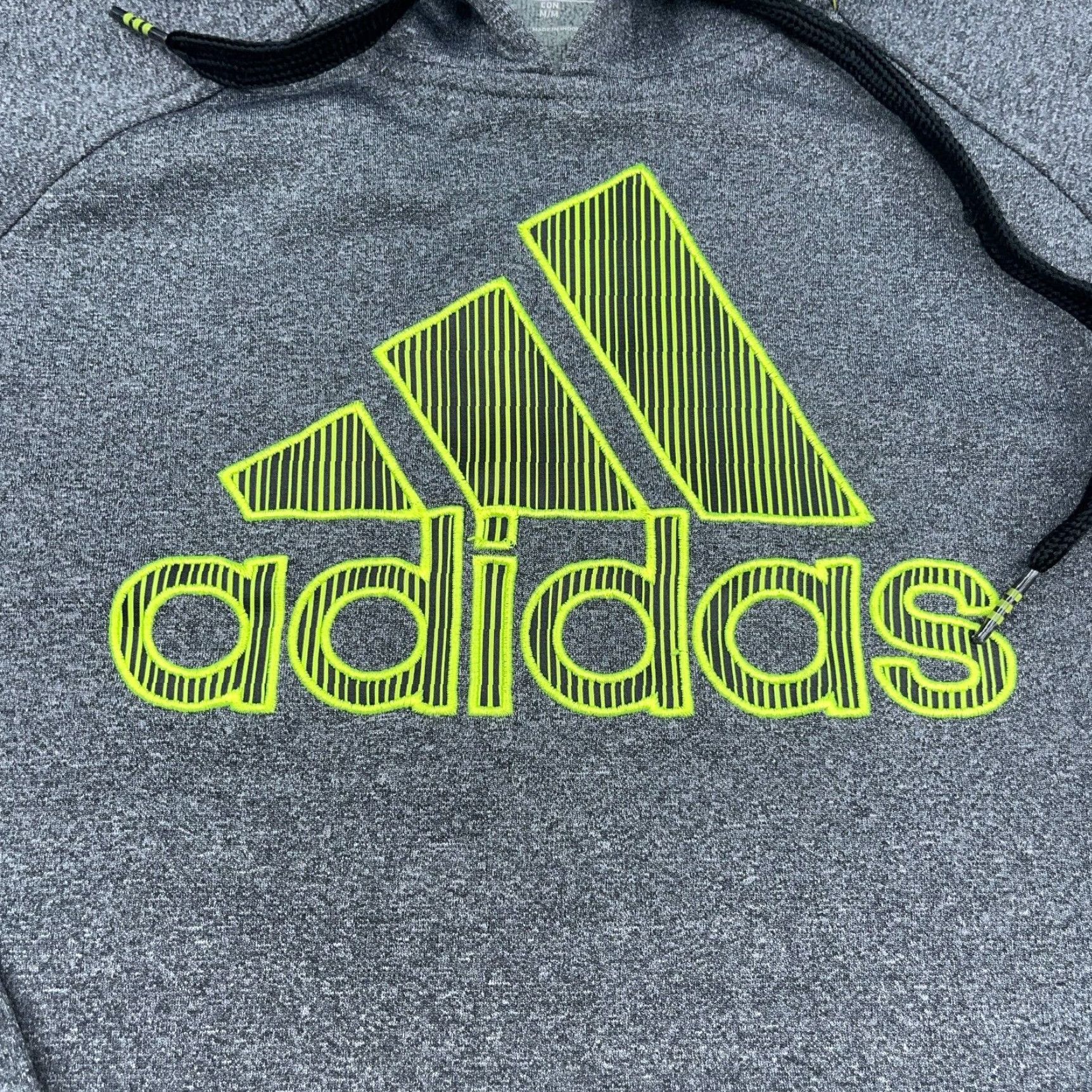 Adidas Adidas Hoodie Men Medium Gray Yellow Sweatshirt Pullover Active Adult Everyday Street Logo Size US M / EU 48-50 / 2 - 4 Thumbnail