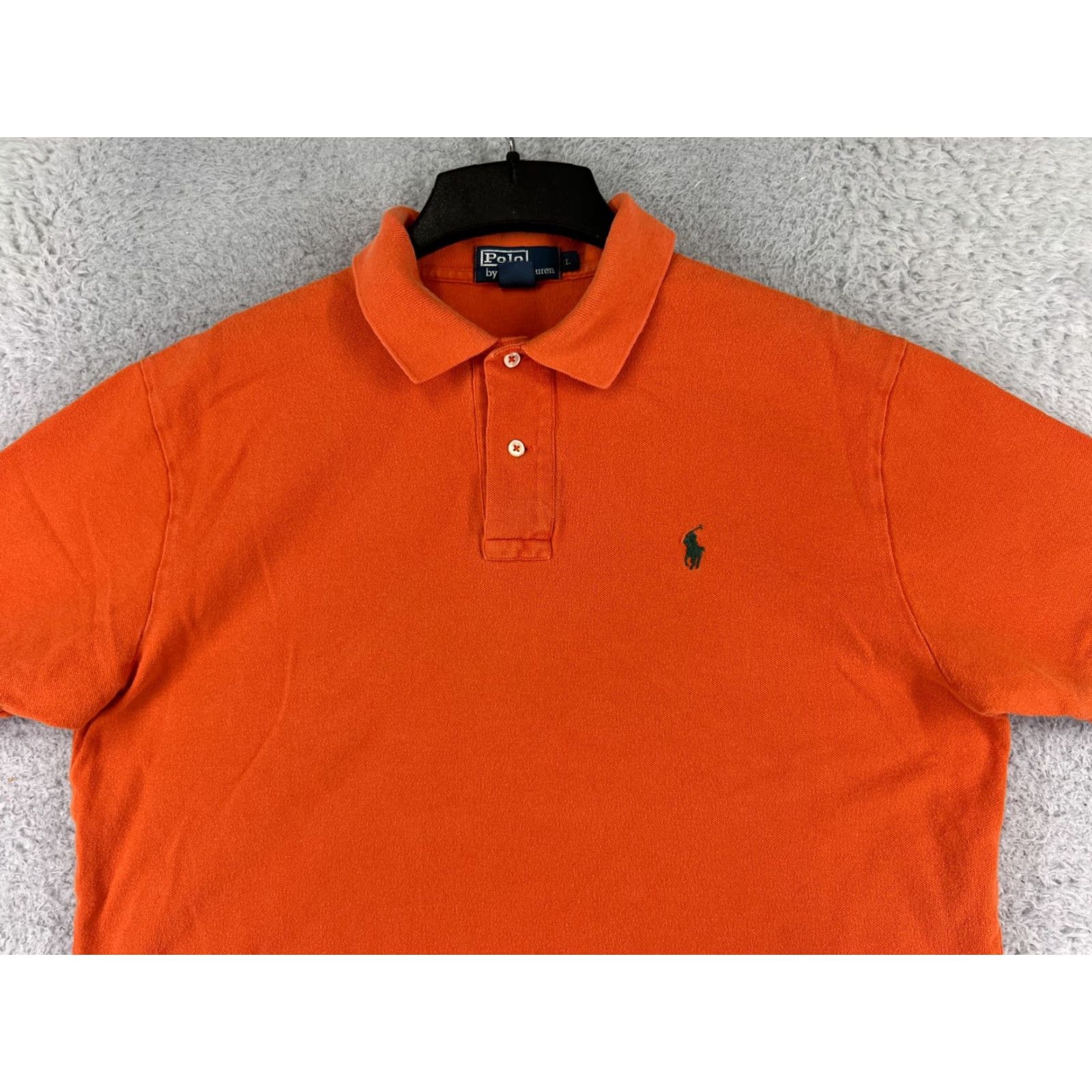 Ralph Lauren VINTAGE Ralph Lauren Polo Shirt Men’s Orange 100% Cotton Knit Polo Golf Classic Logo 40 in Chest Adult Large Size US L / EU 52-54 / 3 - 4 Thumbnail
