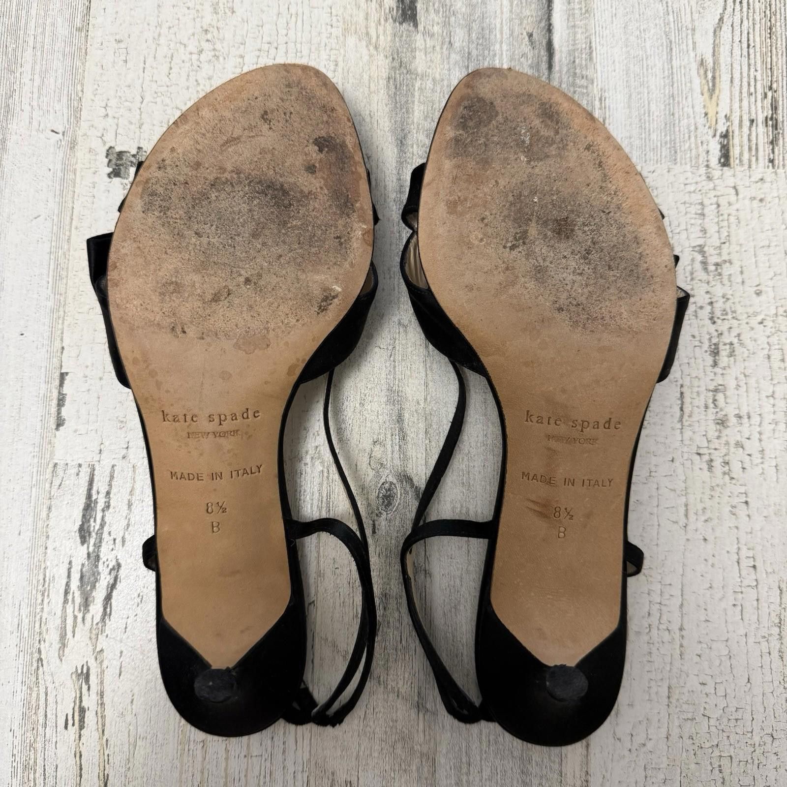 Designer Y2k Kate Spade Italy Kitten Black Heels 8.5 Size US 8.5 / IT 38.5 - 6 Thumbnail