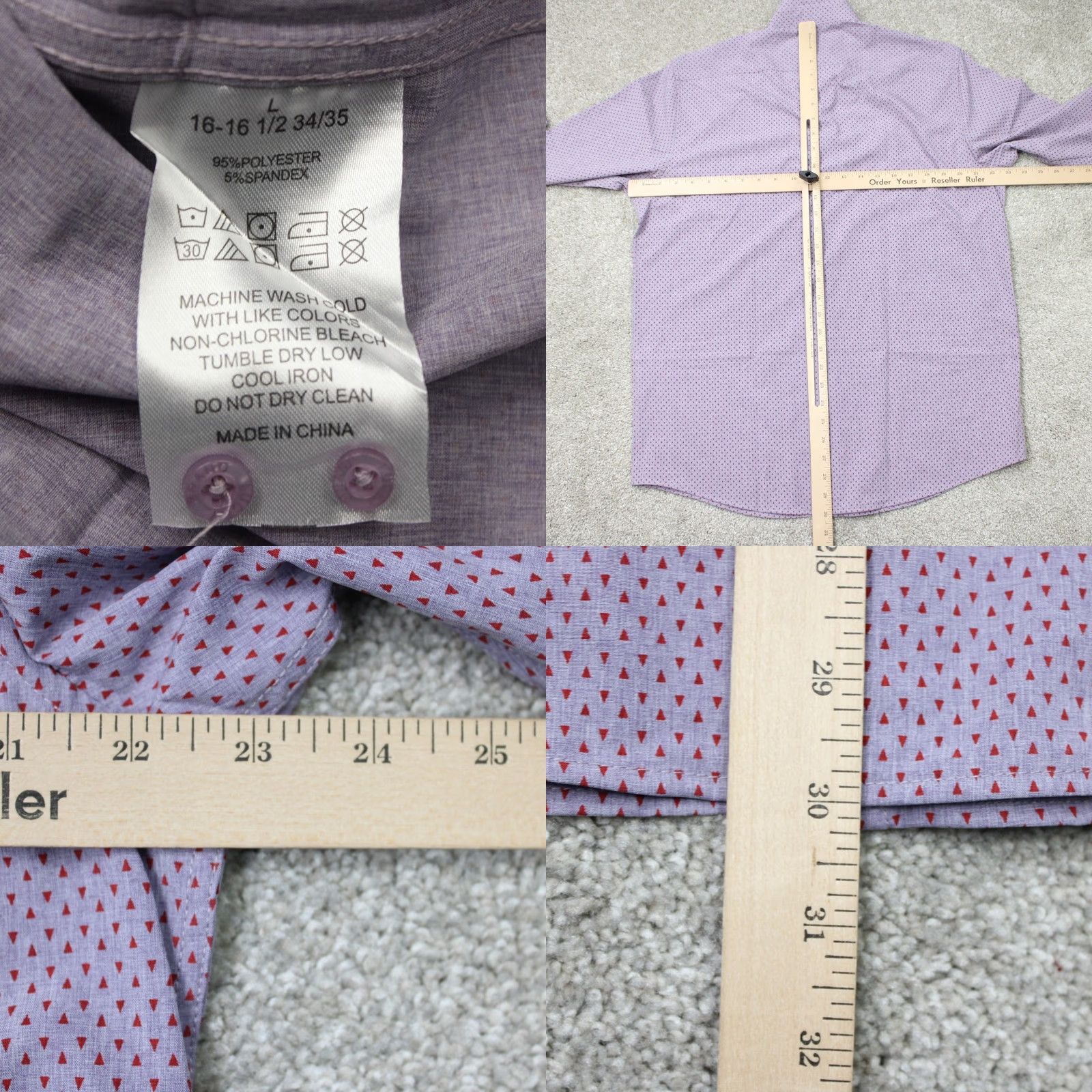 Lucky Brand Lucky Brand Shirt Mens 16-16 1/2 34/35 Purple/Red Geometric 4 Way Stretch Slim Shirt Mens Slim Geometric Purple Red Christmas Quando? Size US XL / EU 56 / 4 - 8 Thumbnail