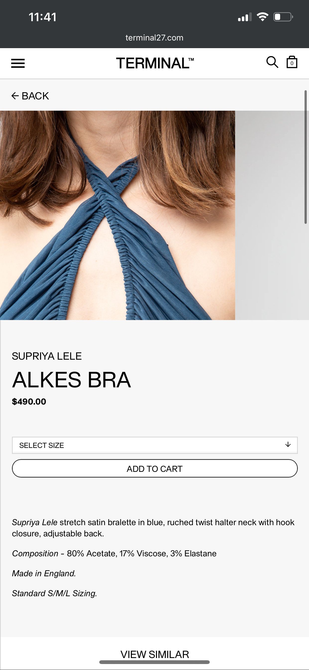 Other $490 NWT SUPRIYA LELE ALKES BRA Size XS / US 0-2 / IT 36-38 - 6 Thumbnail
