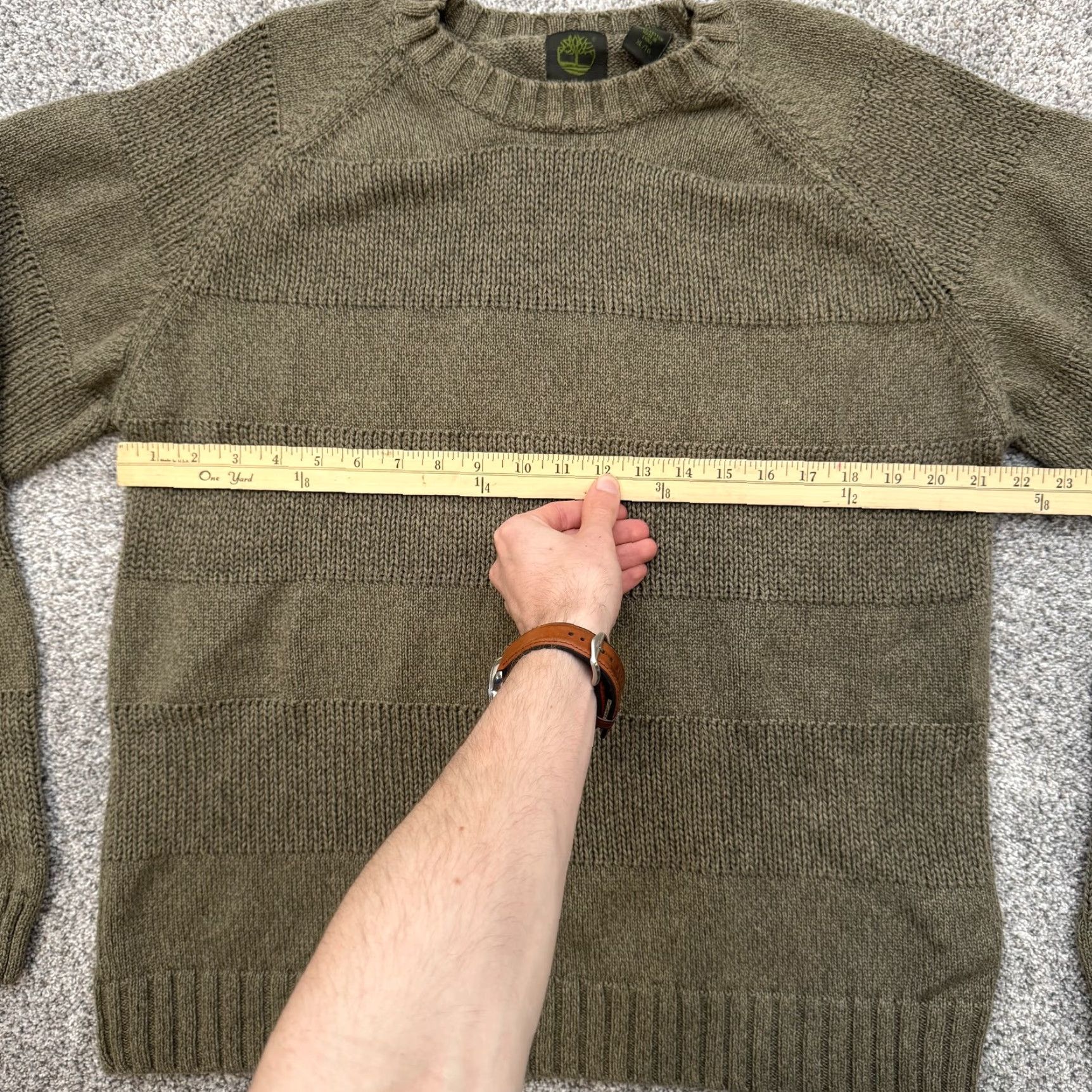 Timberland Timberland Sweater Mens XL Green Olive Knit Pullover Crewneck Cotton Outdoors Size US XL / EU 56 / 4 - 4 Thumbnail
