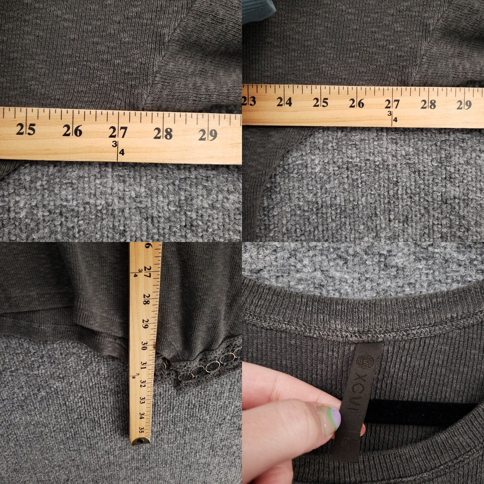 Vintage XCVI Tunic Top Womens M Medium Gray Dolman Oversized Tee Lagenlook Long Sleeve Size M / US 6-8 / IT 42-44 - 8 Thumbnail