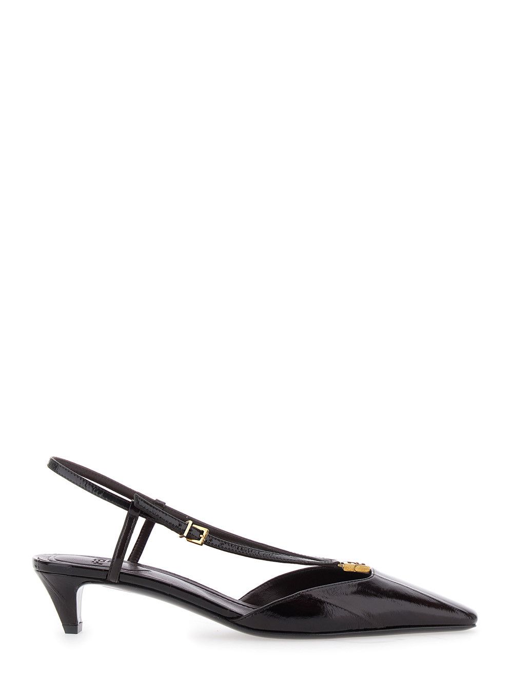 Fendi Brown Pumps with FF Logo on the Front in Hagfish Leather Woman Size US 6 / IT 36 - 1 Thumbnail
