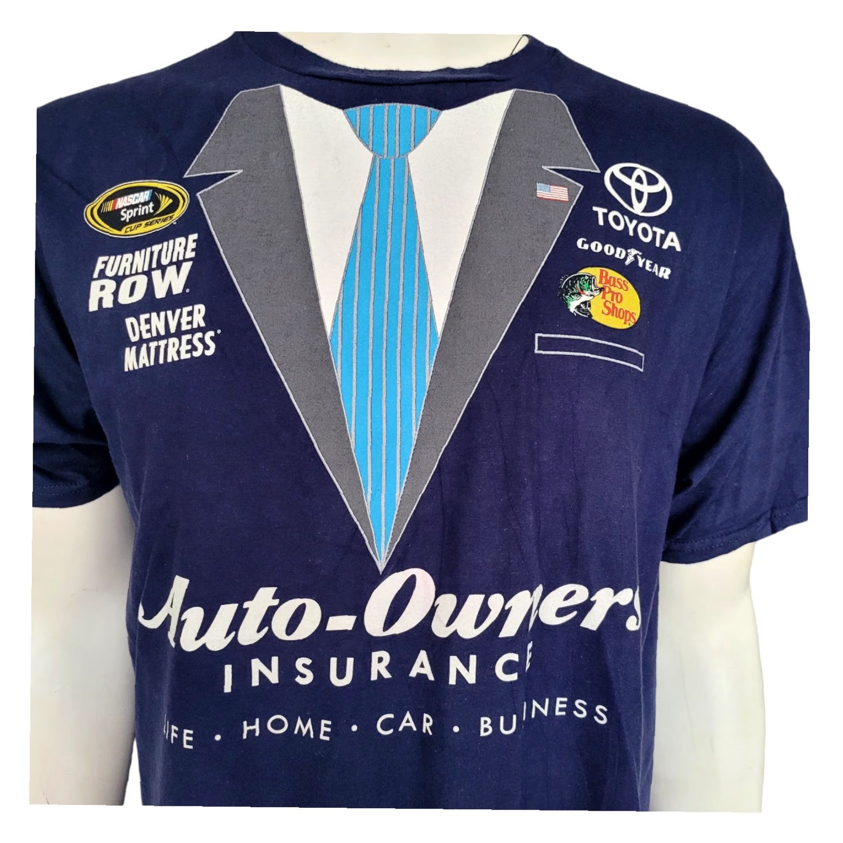 Vintage VINTAGE Fanatics NASCAR T-Shirt - Navy Blue - 100% Cotton - Short Sleeve - XL - Men’s Size US XL / EU 56 / 4 - 6 Thumbnail